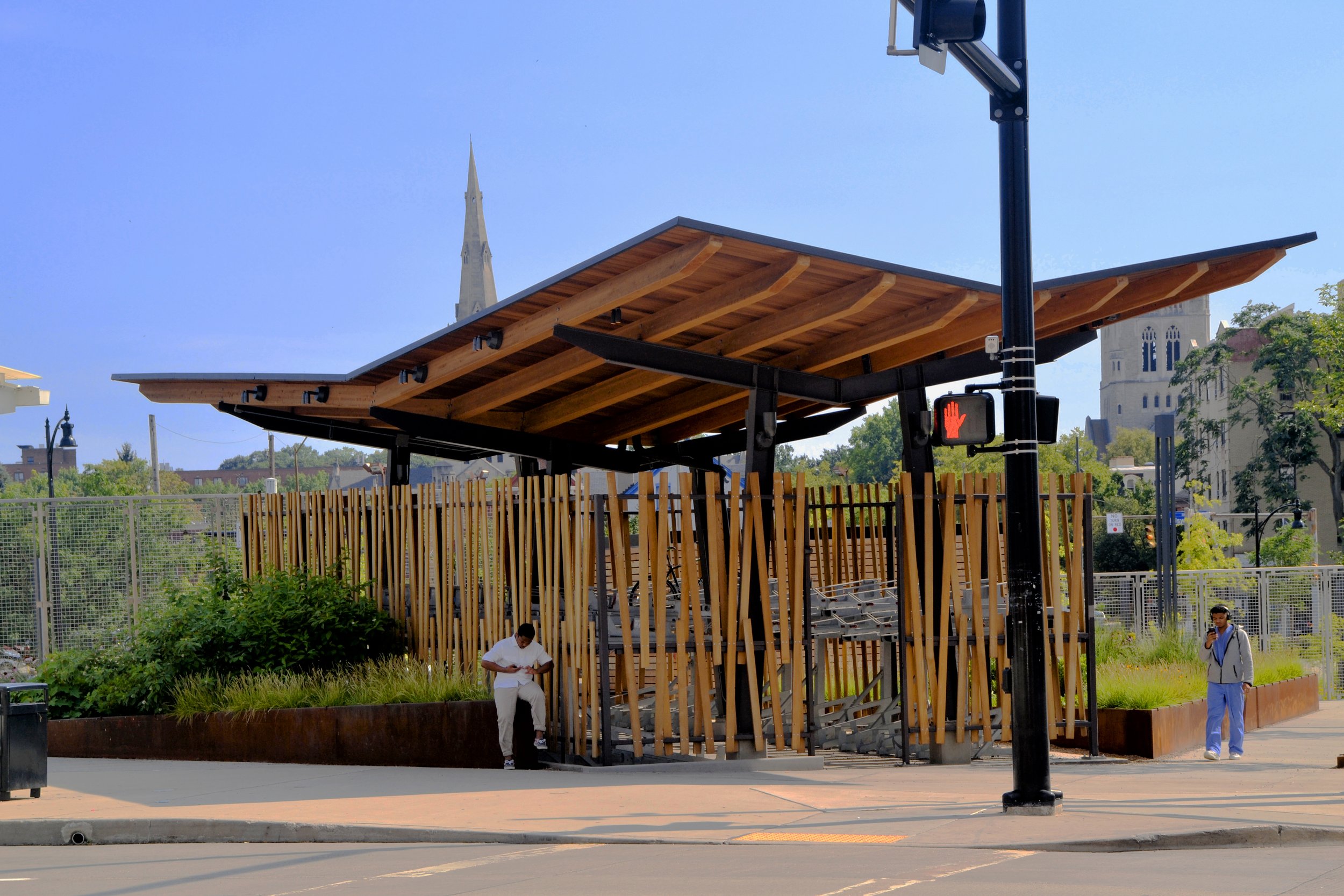 View of Bike Shelter at East Liberty Transit Center