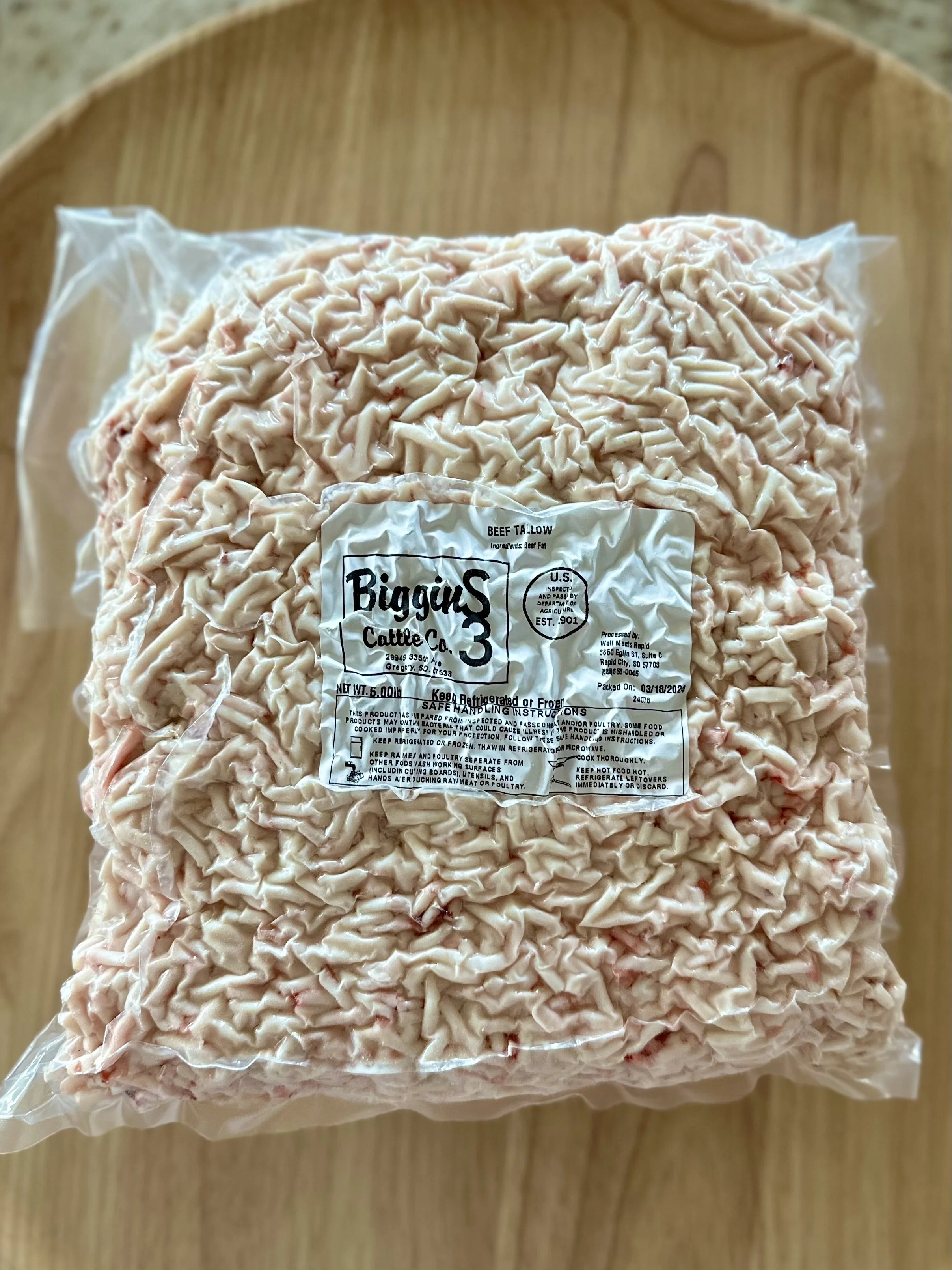 Tallow - Beef Suet - 5lb packages