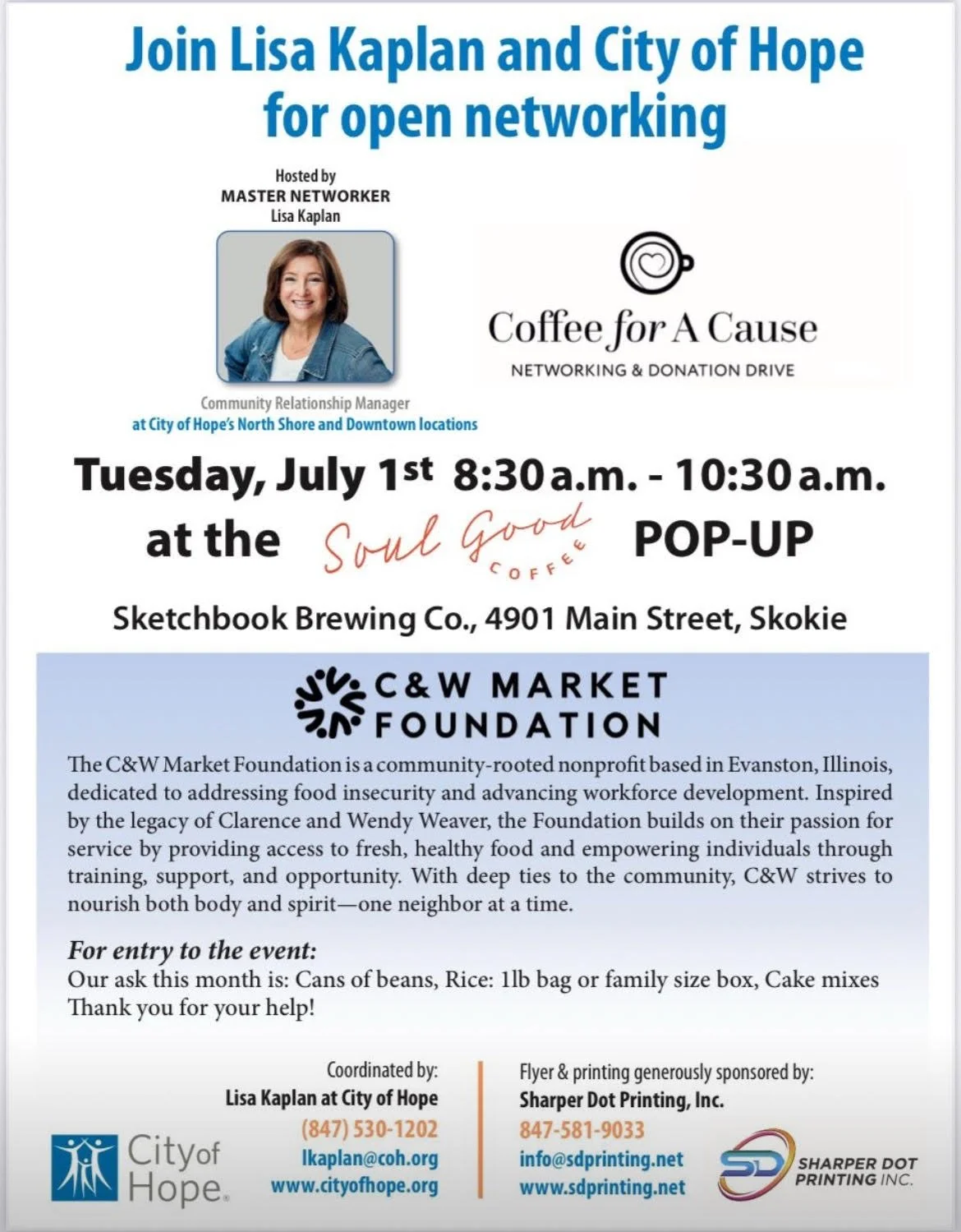 Coffee for a Cause: Networking + Donation Drive with City of Hope