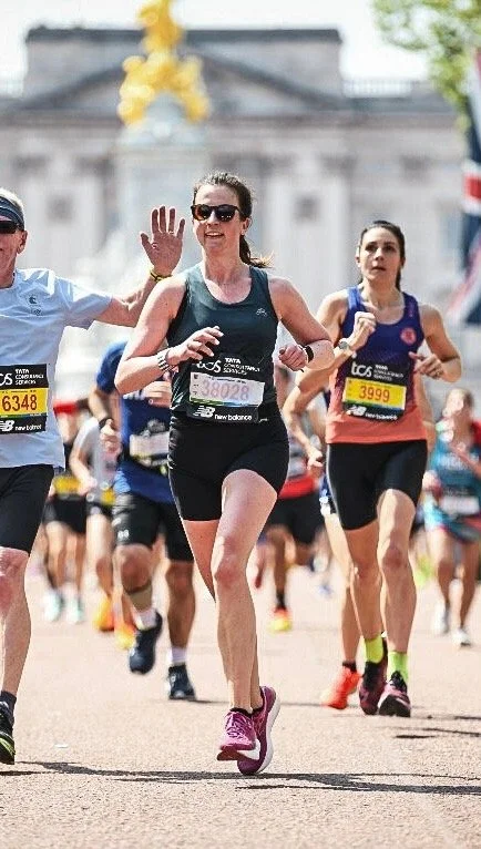 Annie running London Marathon