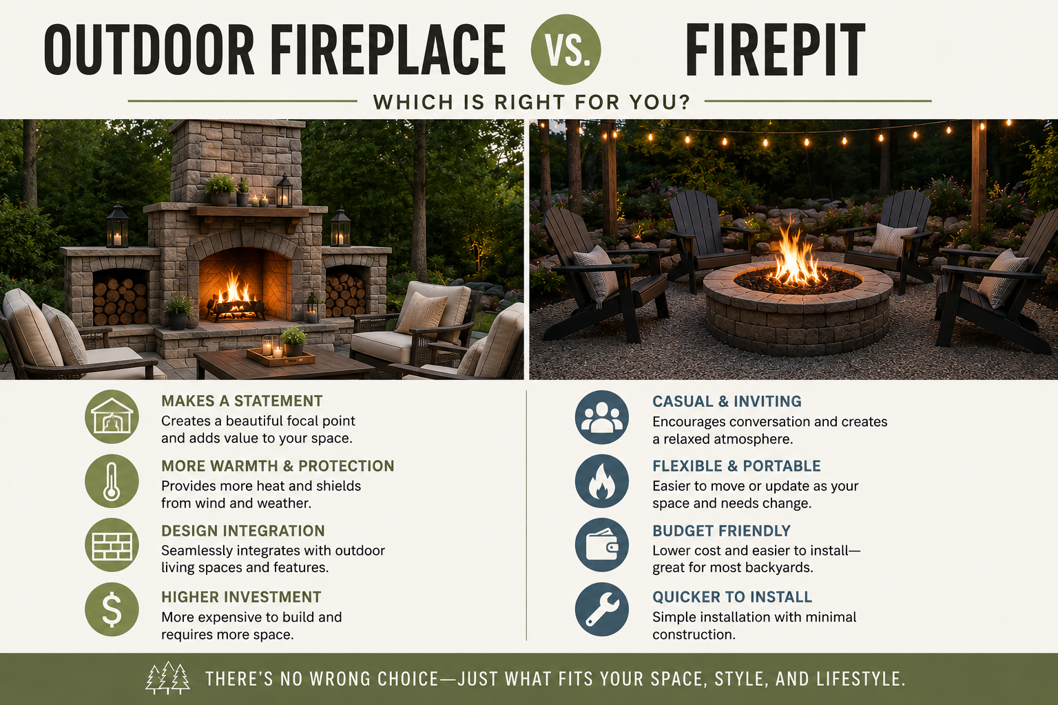 Outdoor Fireplace vs Firepit: How to Choose for Your Carolina Backyard
