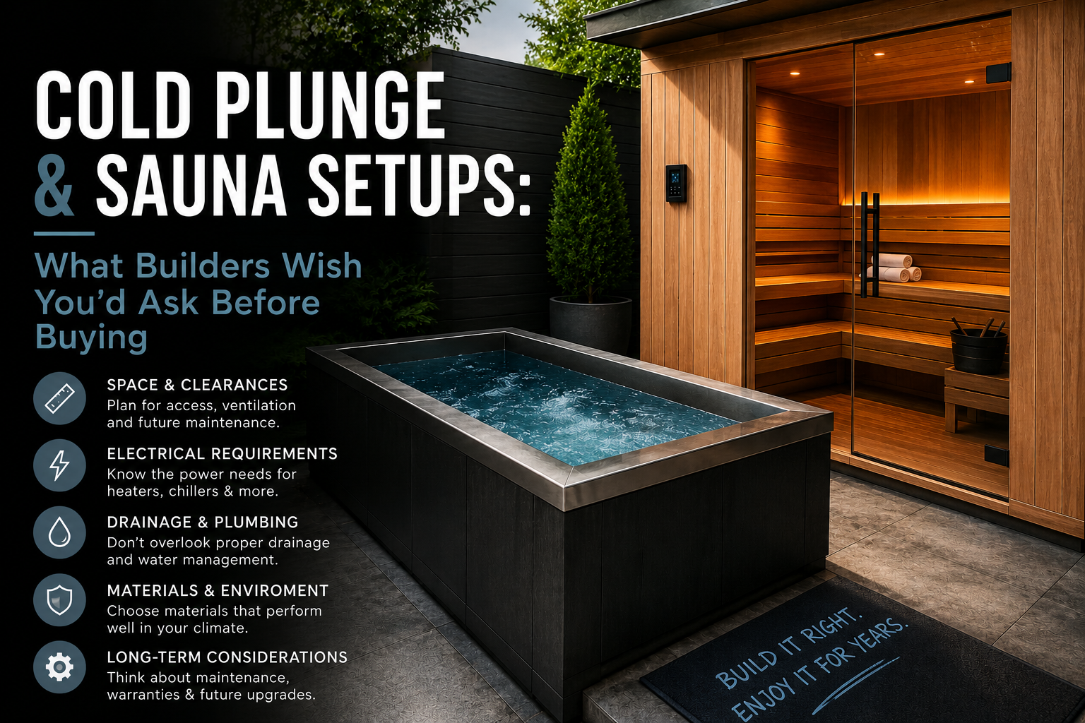 Cold Plunge &amp; Sauna Setups: What Builders Wish You'd Ask Before Buying