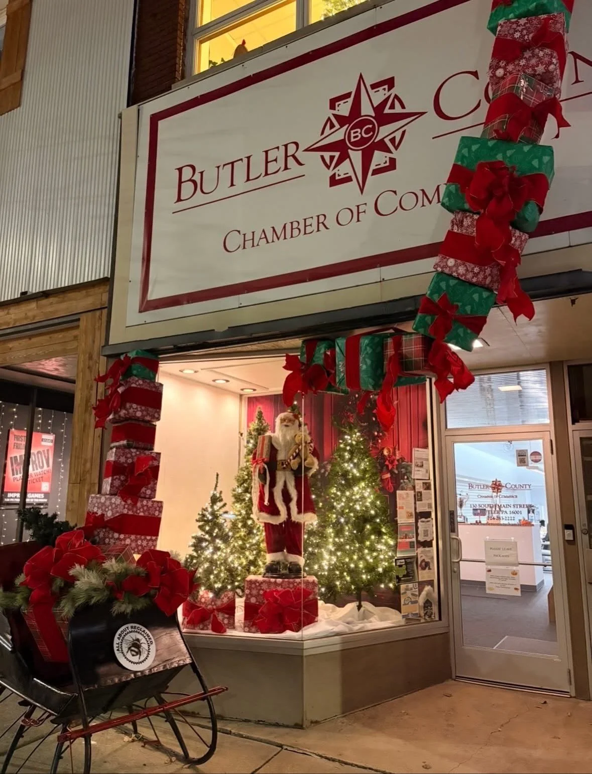 🎄✨ When we heard @butlerdowntown was bringing back the Winter Window Wonderland Holiday Decorating Contest, we knew we had to bring our A-Game! With the creativity of @weddingsbyjeffdouble and the support of @butleracehardware, we think we absolutel