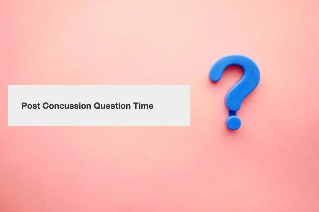 Join me next Tuesday, 14th July at 12.30, for Post Concussion Question Time. We&rsquo;ll have 45 minutes to informally cover any questions you may have about post concussion recovery. 

DM me 'questions' to receive the booking link.