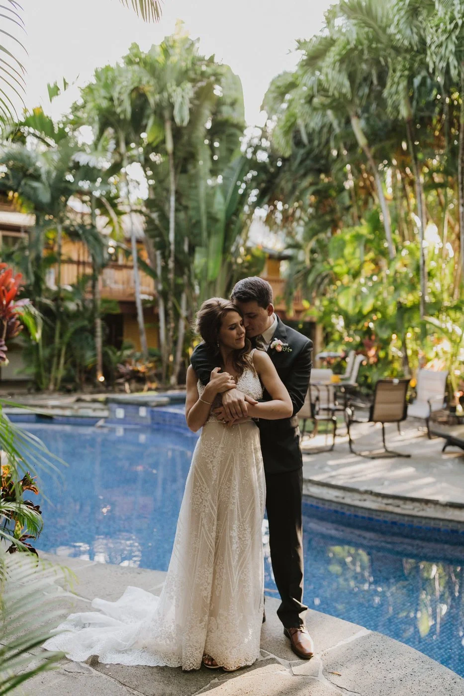 Couples Photos by the Secluded Pool