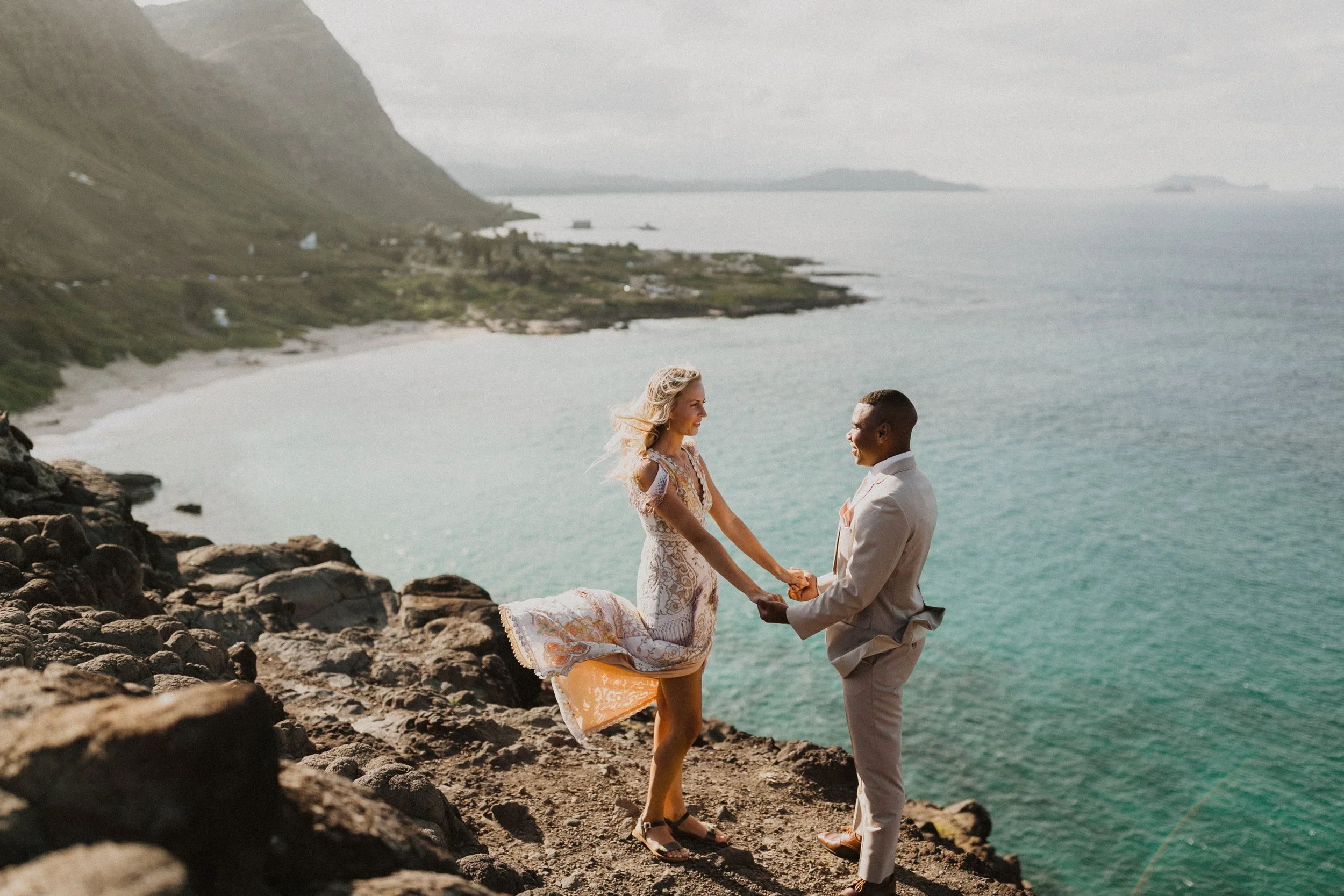 Dramatic Cliffside Elopement in Hawaii