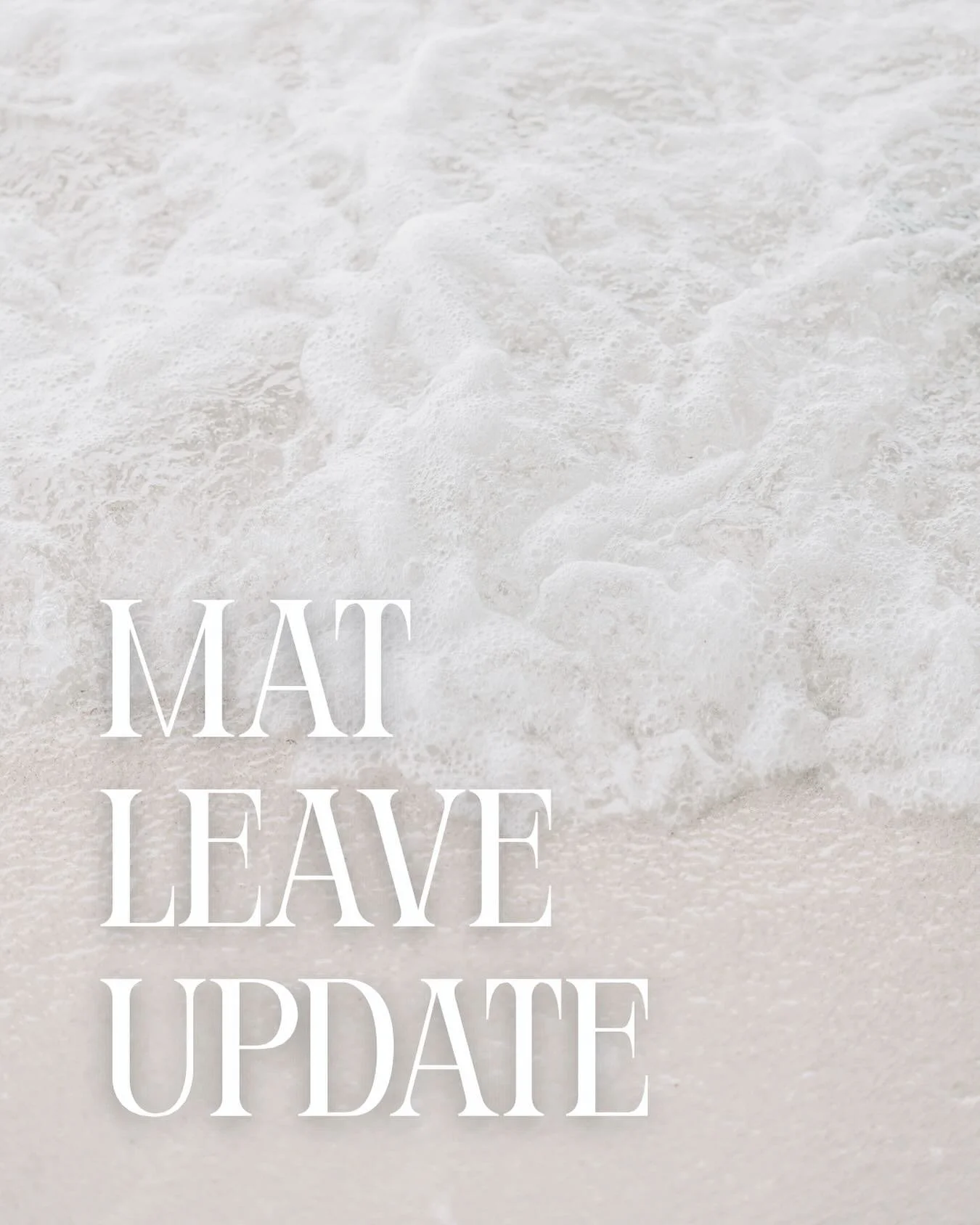 🌊 MATERNITY LEAVE UPDATE 🌊

*pls don&rsquo;t be mad at me lmao*

I just wanted to share a quick update - I&rsquo;ve decided to extend my maternity leave, and will now be returning to Cove Studios in October. 

I am absolutely loving every moment of