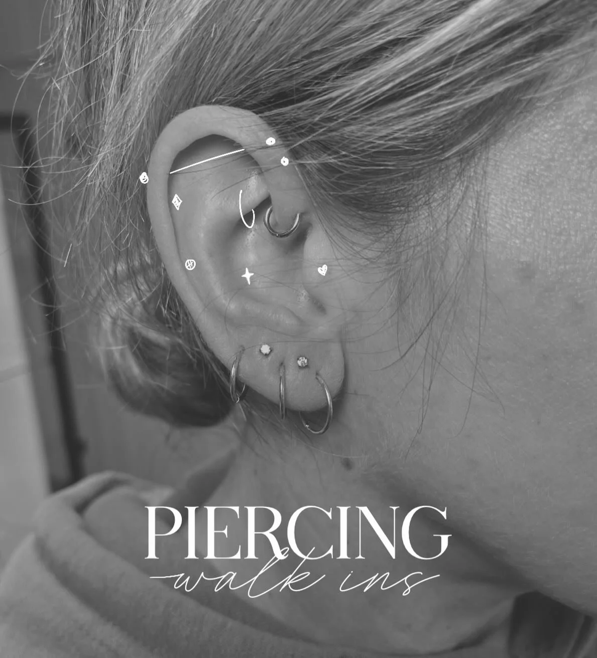 LAST PIERCING WALK IN FOR 2025!!

The weather outside is frightful, but the shop is so delightful. And since there&rsquo;s no place to go, let&rsquo;s get some piercings! ❄️✨