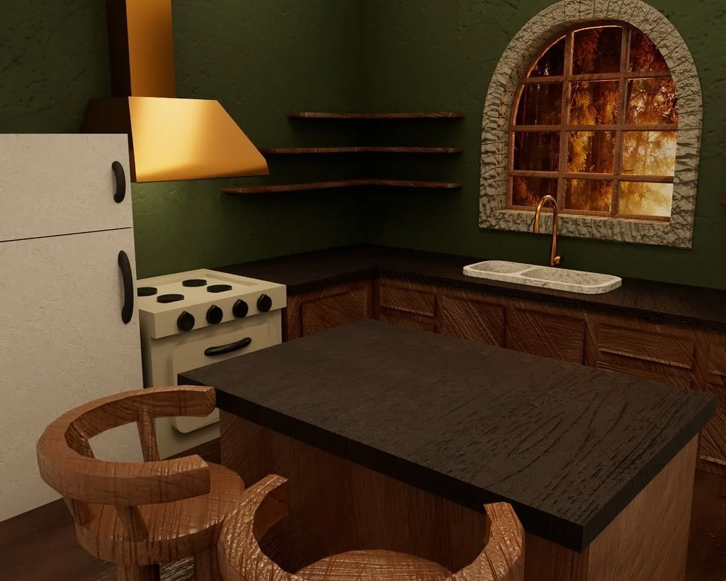 cozy kitchen 🧸☁️
created using maya autodesk and adobe substance 3D painter for my environment modeling class.