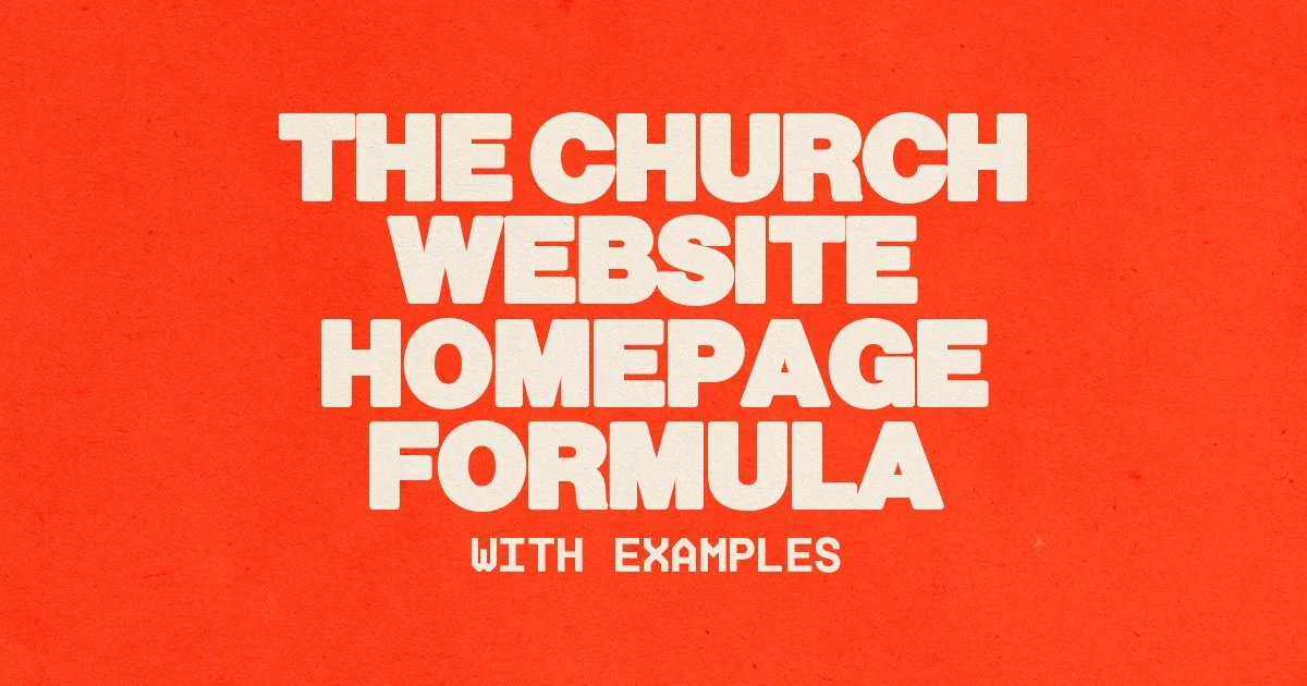The Church Website Homepage Formula