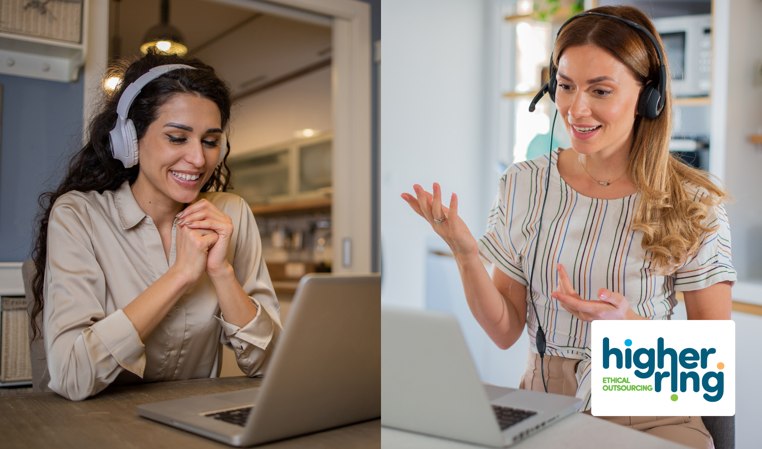 two ladies who work from home in customer support