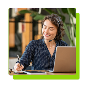 remote office worker in customer service