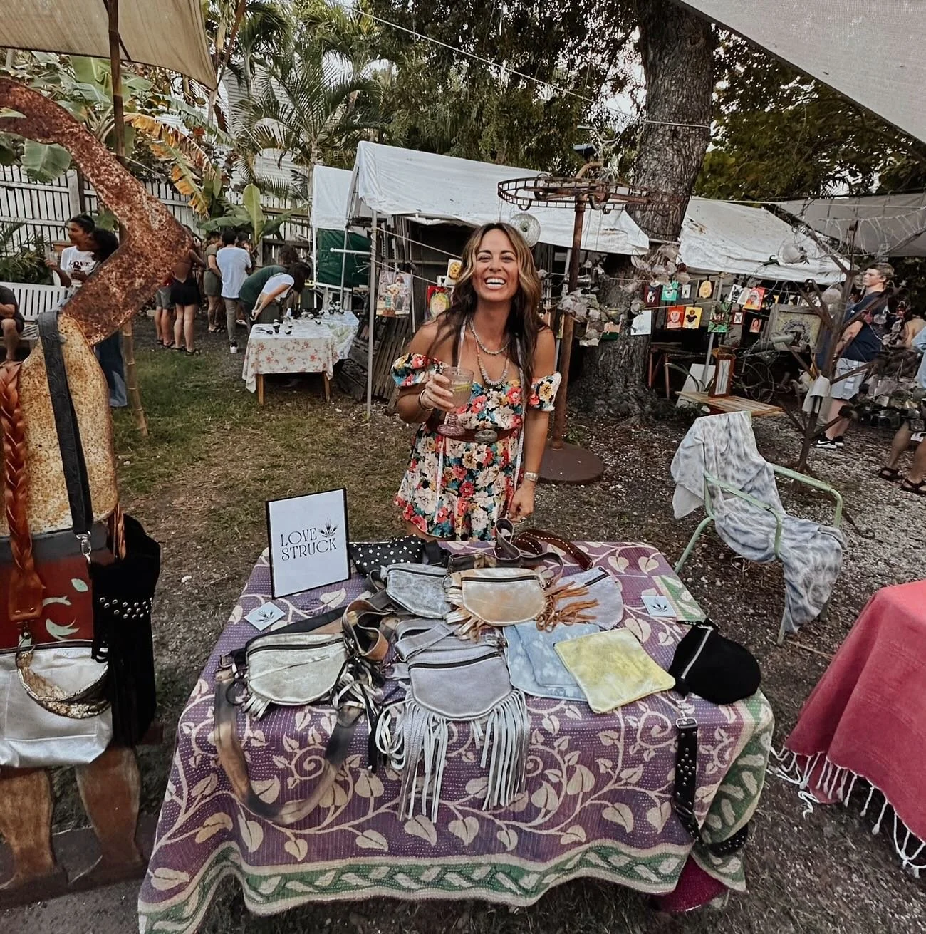 DEY STREET holiday market is on the books Sunday December 8 &bull; as the compound&rsquo;s resident bag lady I&rsquo;ll have a fresh mix of fringed leather and suede ready to become someone&rsquo;s favorite gift 🖤 Come one come all for cold drinks a