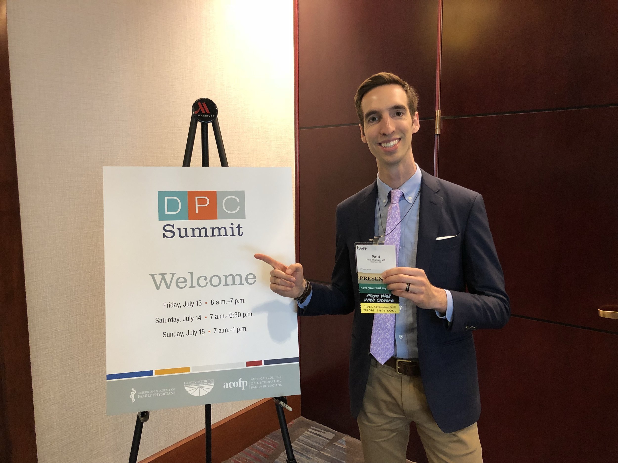 2018.07.15 AAFP DPC Summit 2018 DPC Hustles Harder with Dr. Paul Thomas on stage.jpg