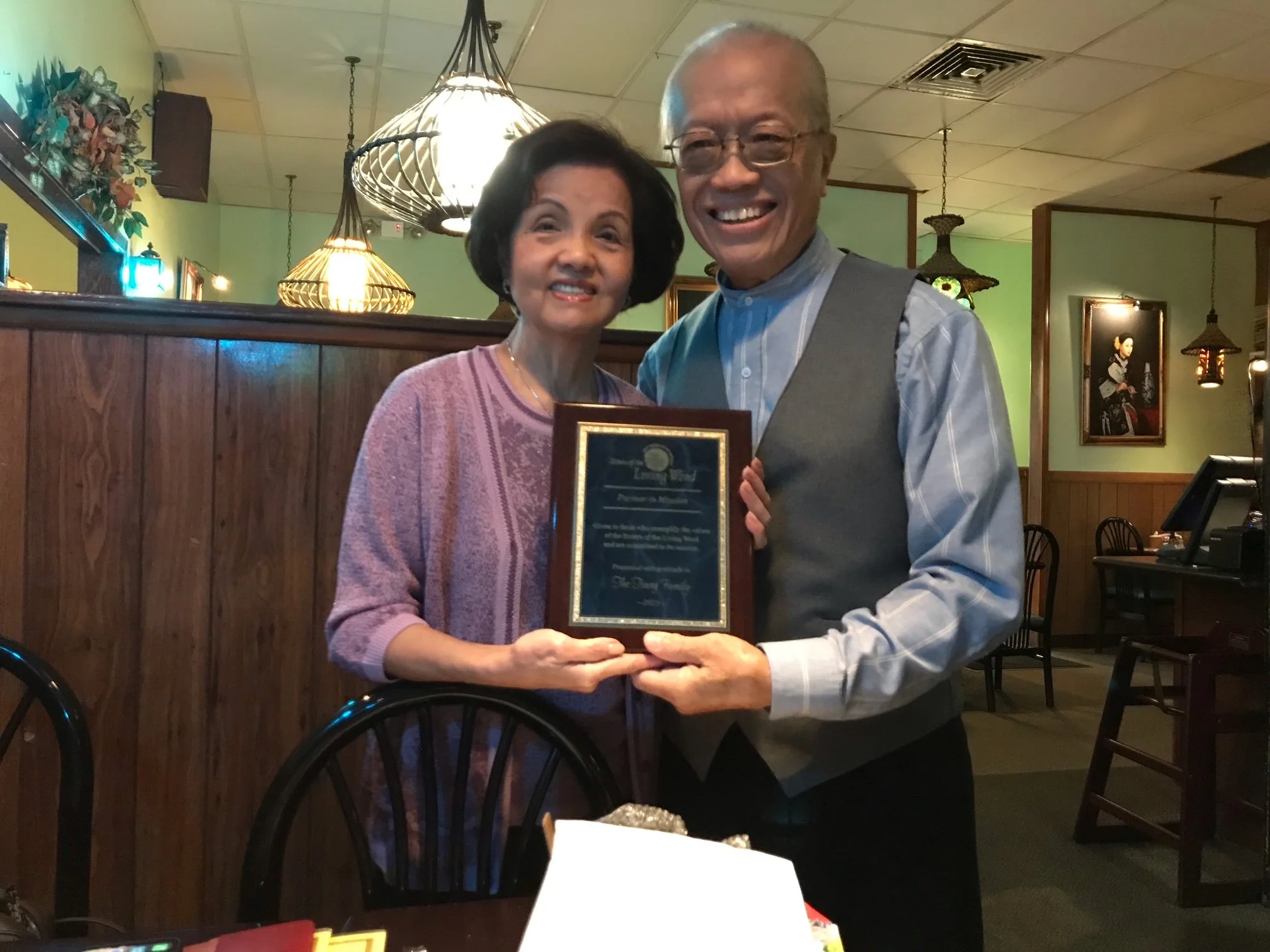 The Tsang Family, Recipients of SLW's 2023 Partners in Mission Award