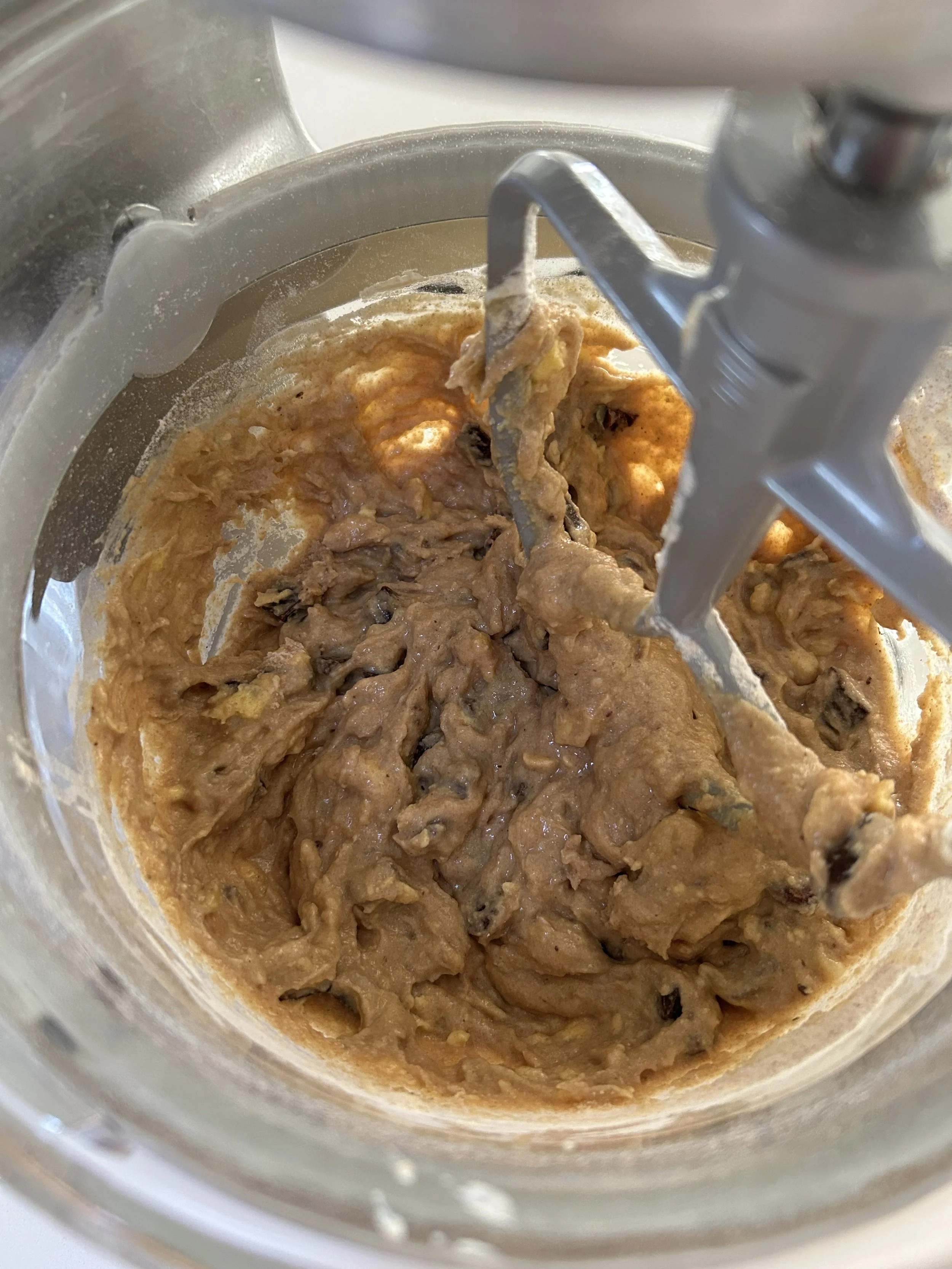 Batter for dark chocolate banana bread