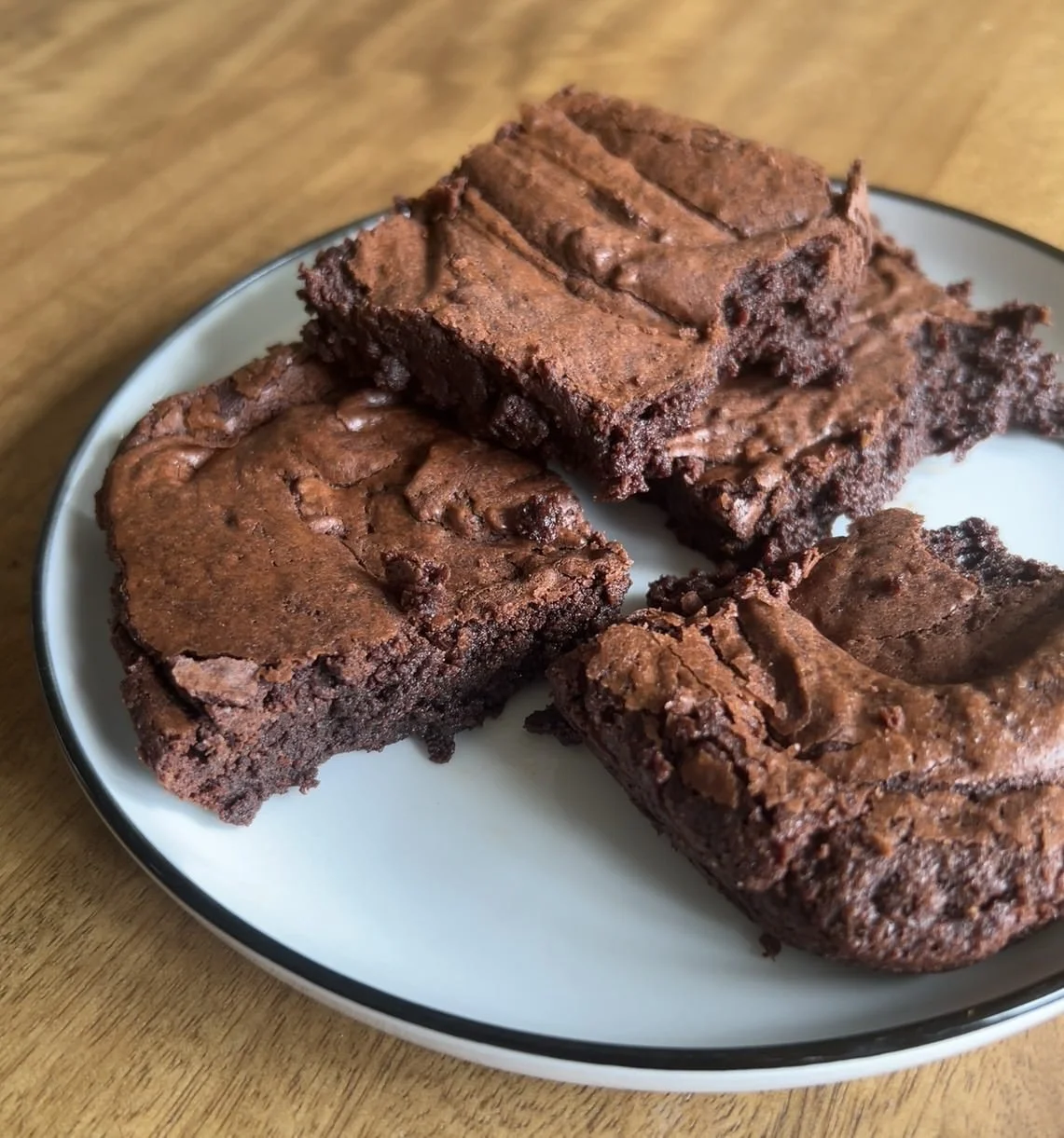 Delicious brown butter brownies ready to be enjoyed