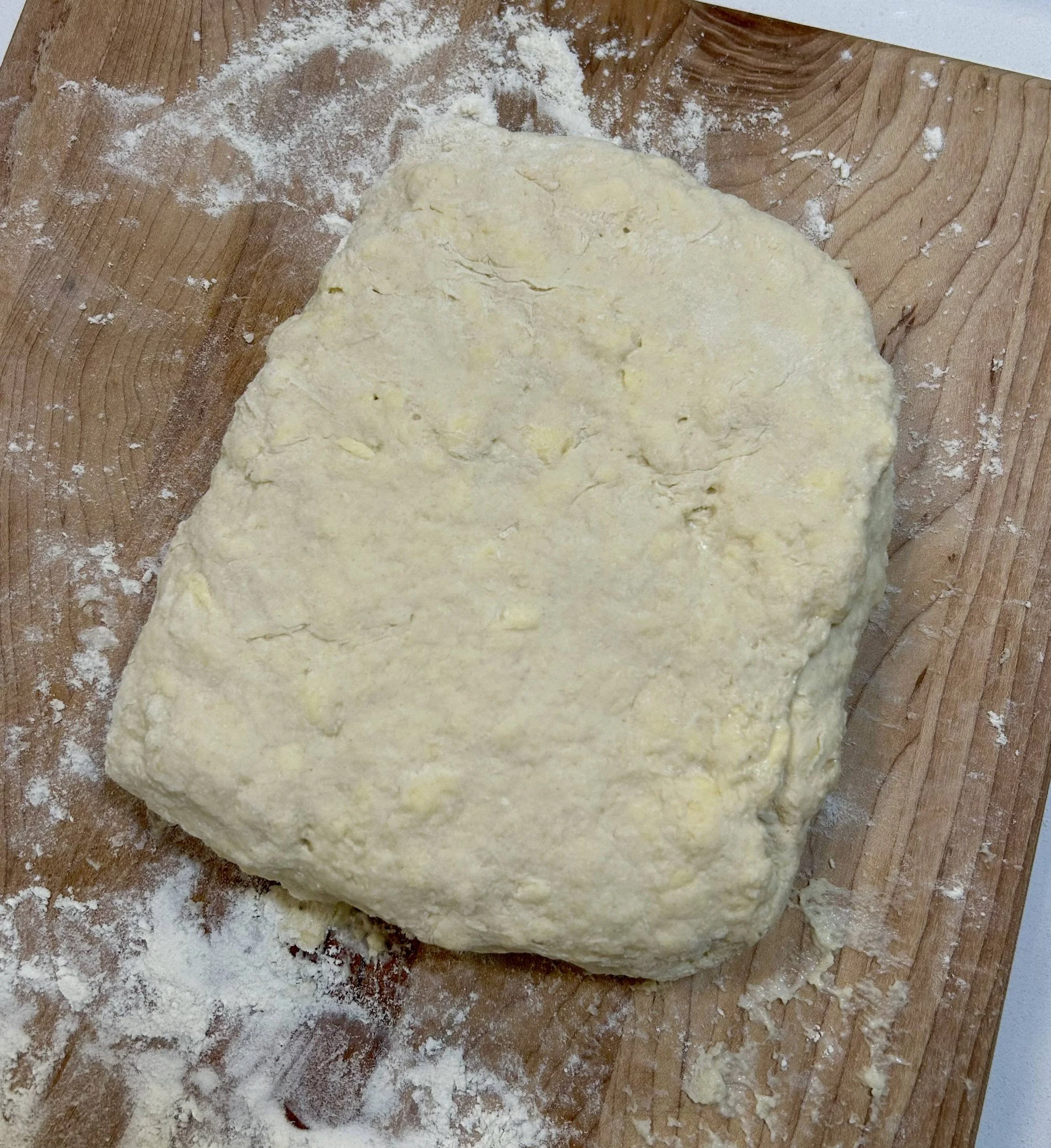 homemade dough ready to form into biscuits