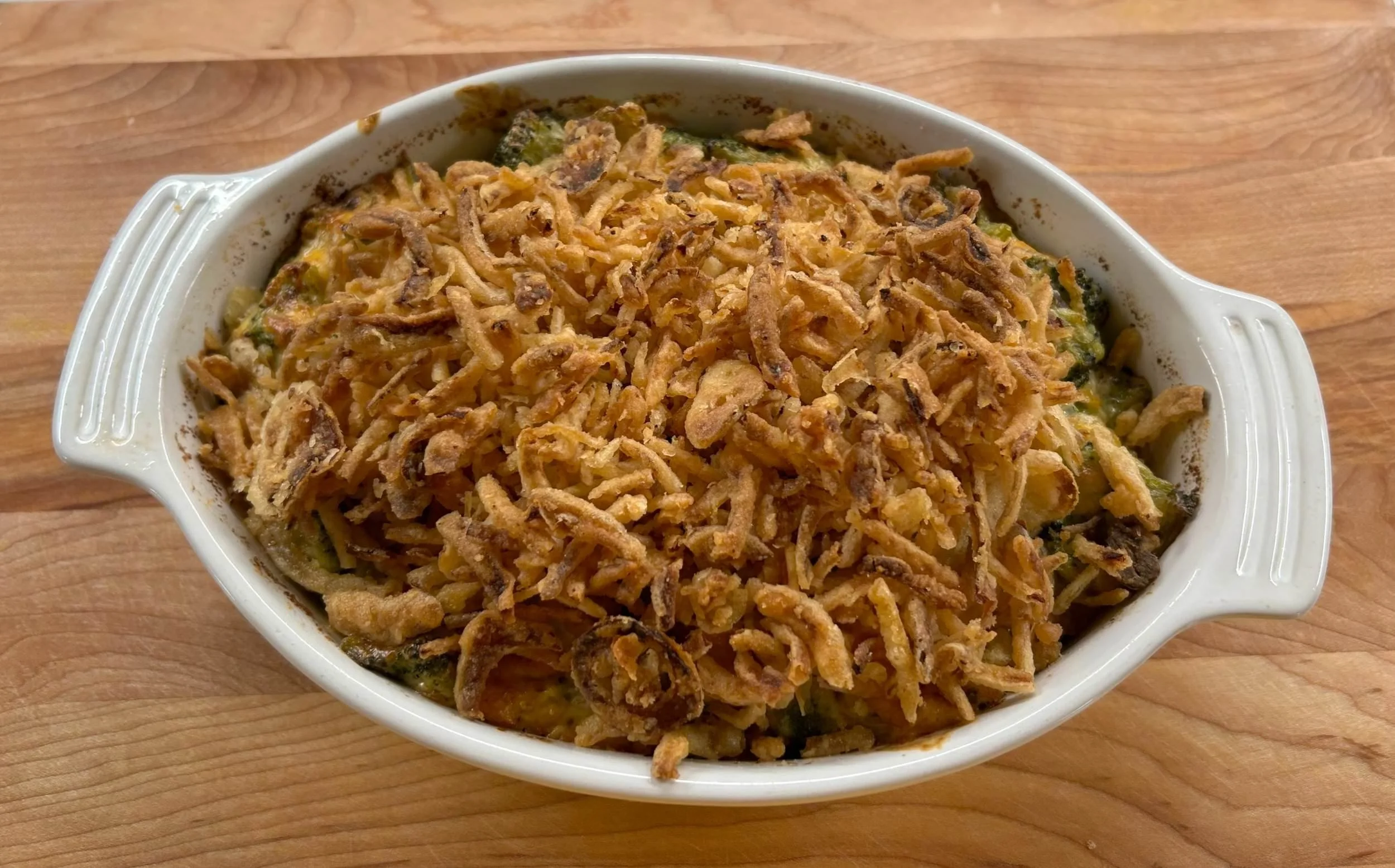 the best broccoli casserole fresh out of the oven