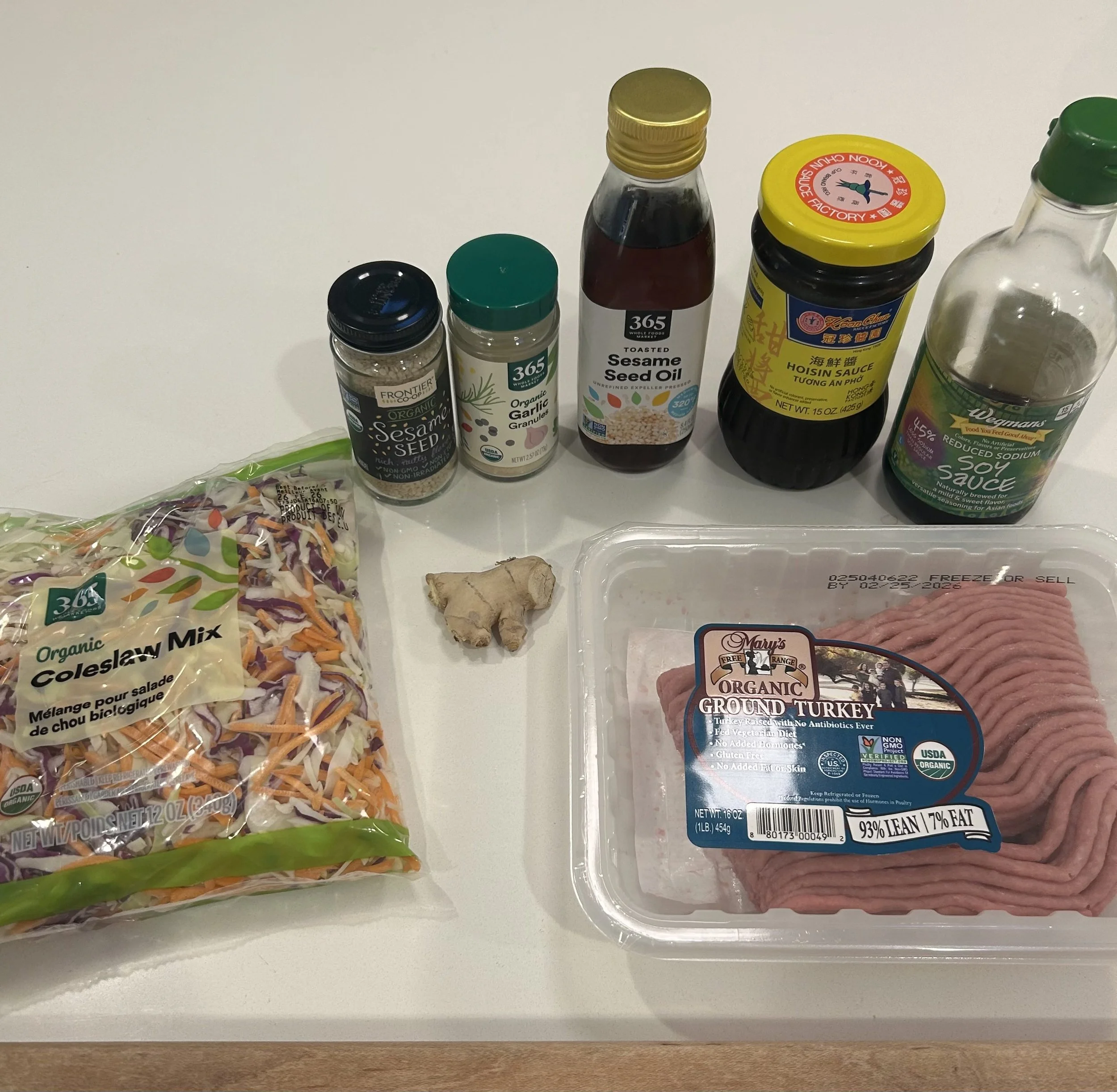 All of the ingredients you need to create this egg roll in a bowl recipe