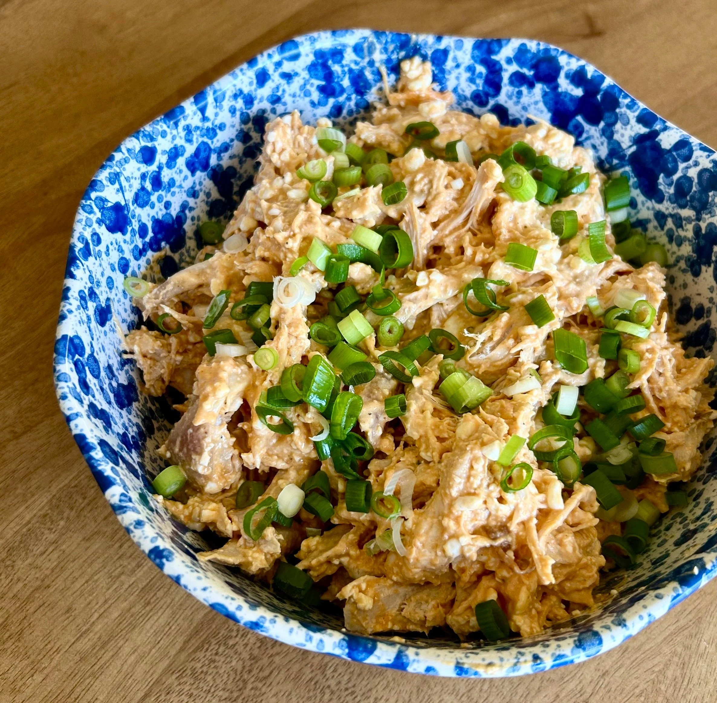 Delicious, healthy buffalo chicken salad ready to enjoy