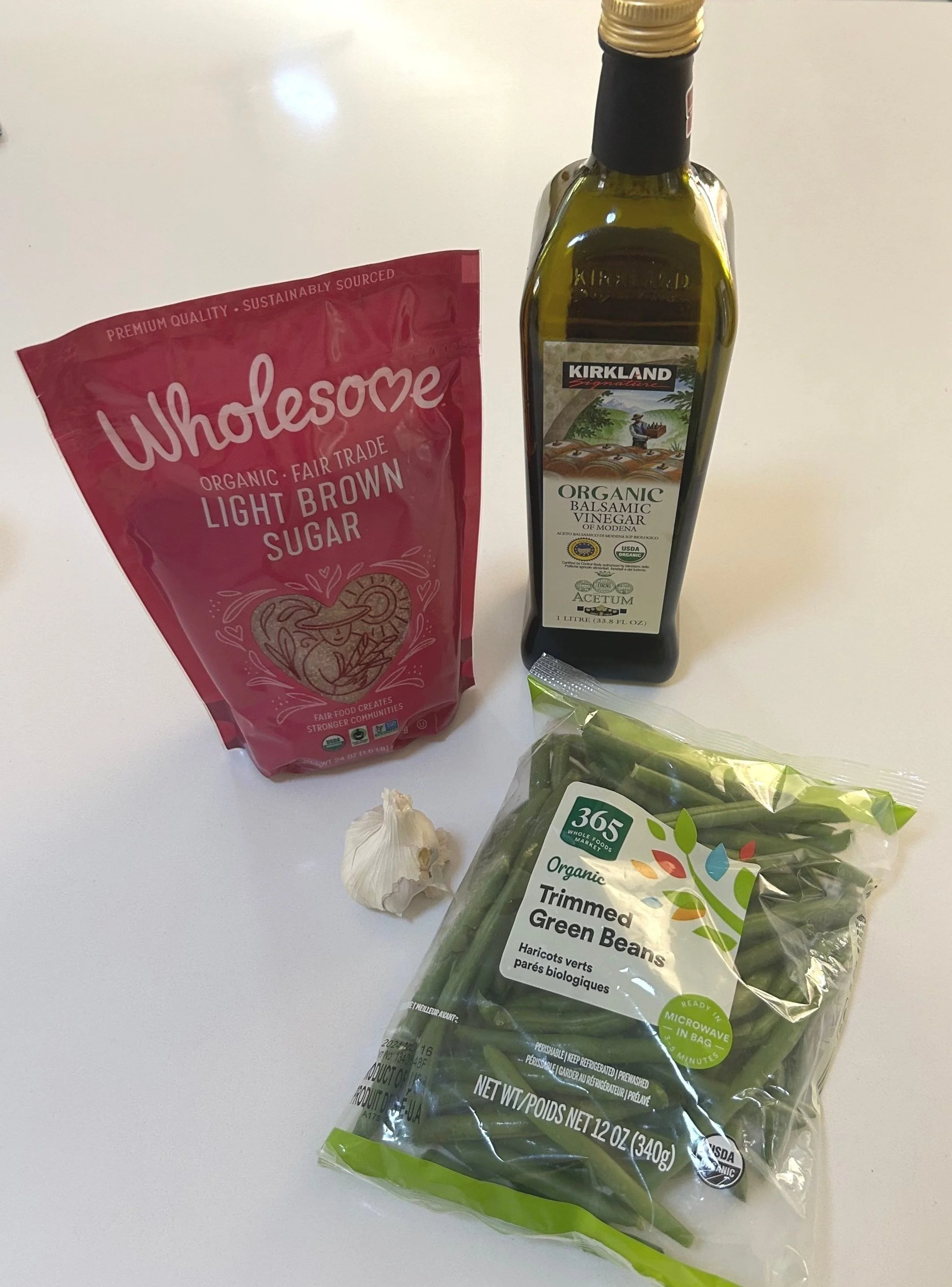 The ingredients you need to create this recipe for balsamic glazed green beans