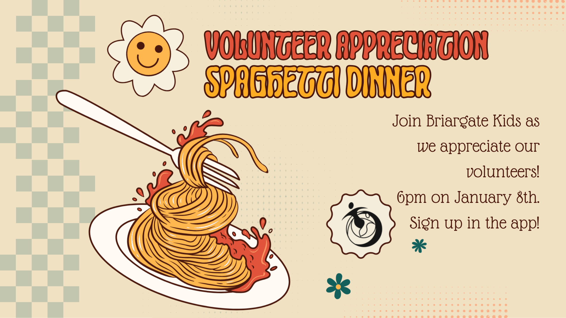 Kids' Ministry Volunteer Appreciation Spaghetti Dinner