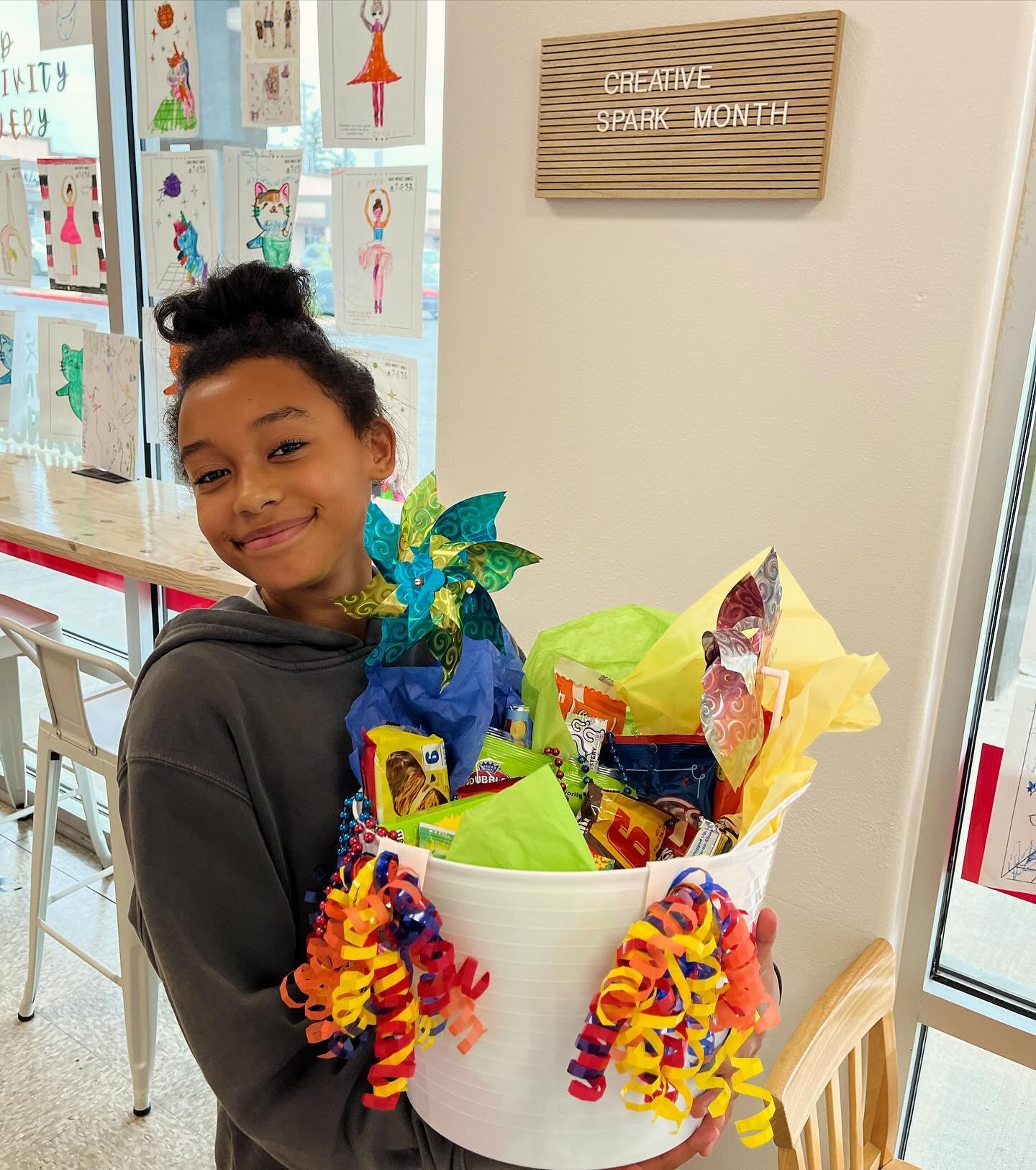Congrats to our HID Creativity Gallery raffle winner, Ava! 🎉 

Throughout April, dancers submitted coloring pages and original artwork to the HID Creativity Gallery, and were entered into a candy basket raffle. Thank you to everyone who submitted ar