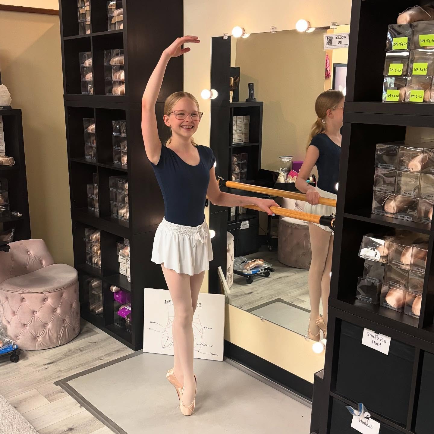 And ANOTHER big congrats to Evy for earning her first pair of point shoes! We are so proud of you and so excited to see where these shoes take you! 💕🩰