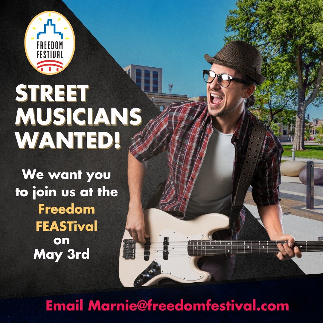 Are you a performer? We want to hear from you! 

We are looking for street performers for our brand new event The Freedom FEASTival! The FEASTival will take place in Greene Square in downtown Cedar Rapids on May 3rd, 11am - 2pm. If you are interested