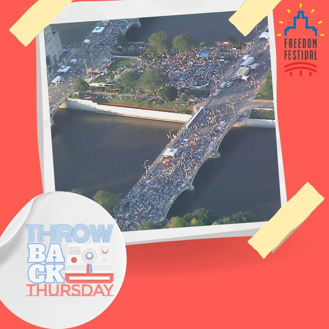 #ThrowbackThursday to this packed Celebration of Freedom in downtown Cedar Rapids! 🎆
We can&rsquo;t wait to see the streets this full again in 2026! Think you know what year this photo was snapped? Guess below! 👇