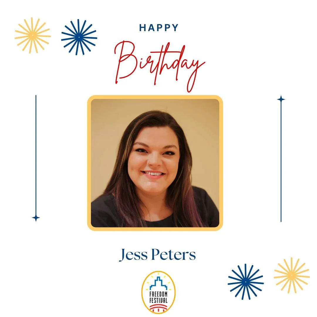 🎂🎉Happy birthday to board member, Jess! Thank you for everything you do to help make the Freedom Festival possible. Enjoy your special day! ❤