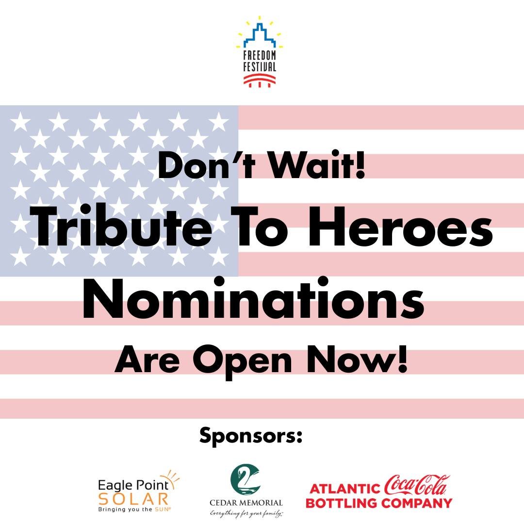 Do you know a hero who deserves to be recognized?❤️ We&rsquo;re now accepting nominations for our Tribute to Heroes award ceremony, honoring those who serve, lead, and inspire. Military members, veterans, first responders, and everyday heroes who mak