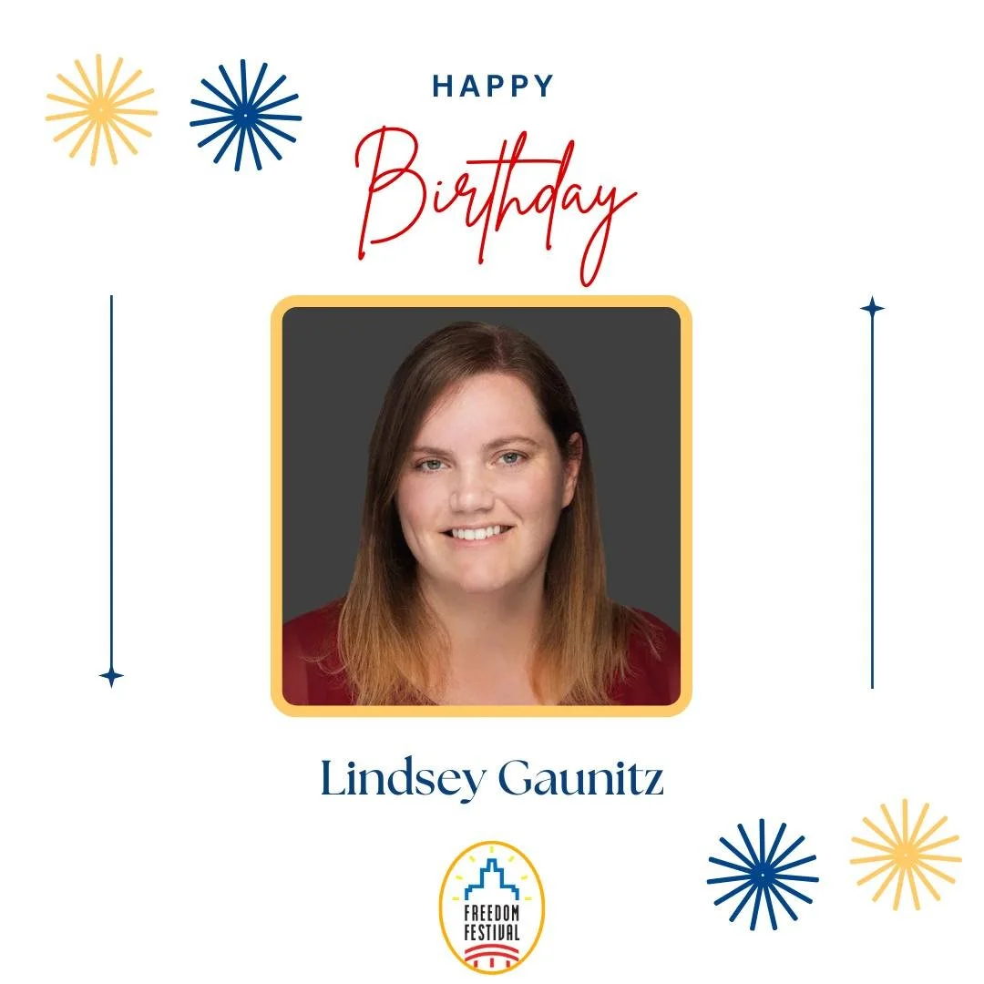 Happy birthday to one of our amazing board members, Lindsey! 🎉

Thank you for your dedication to the Freedom Festival and for the energy and heart you put into helping make our events so special. We appreciate all you do and hope your day is filled 