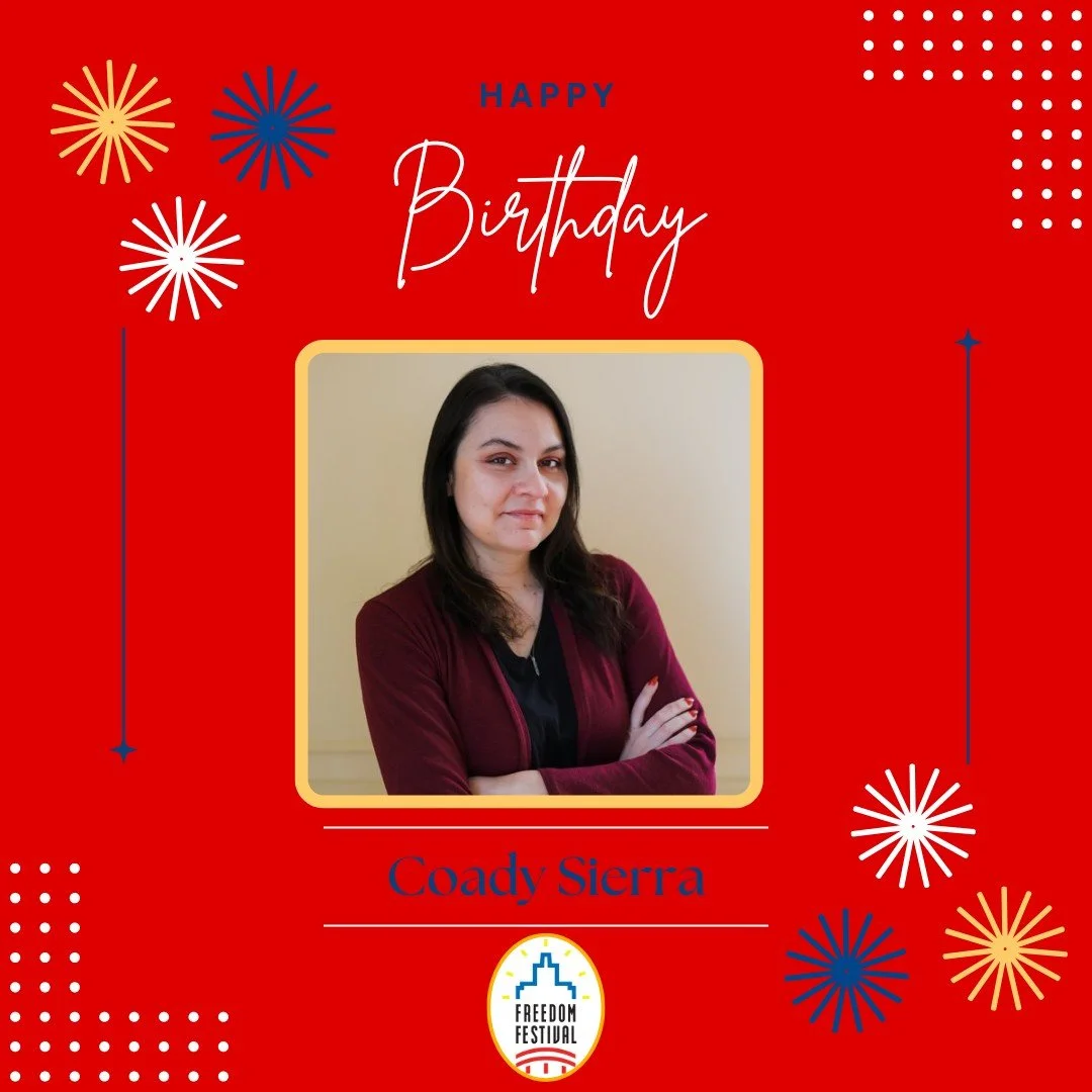Happy Birthday to one of our amazing Board Members, Coady Sierra! 🎉

Thank you, Coady, for your dedication, leadership, and continued support of the Freedom Festival. Your passion for our community and all the work you do behind the scenes truly hel