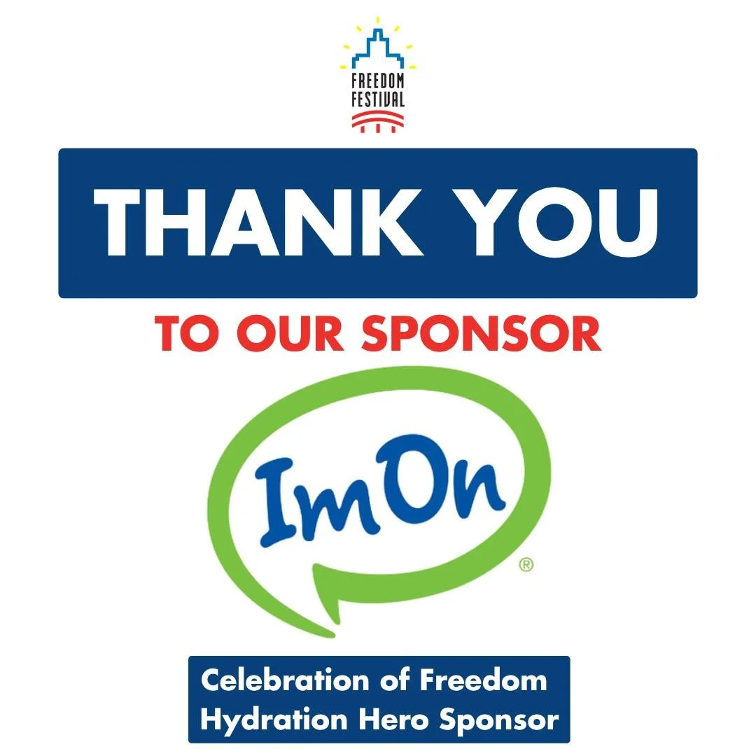 💧 A huge thank you to ImOn Communications for being our Celebration of Freedom Hydration Sponsor! Their support helps keep our community refreshed and ready to enjoy all of the exciting events throughout the festival.

We are incredibly grateful for