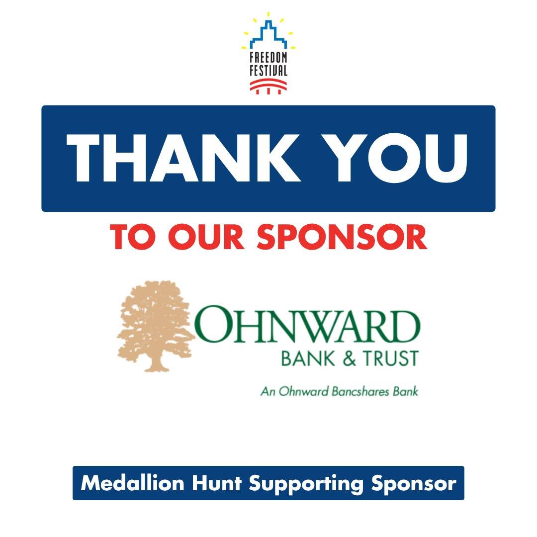 A huge thank you to our Medallion Hunt supporting sponsor, Ohnward Bank &amp; Trust ! 🎉
Our incredible sponsors help make our events possible all year long and during Festival Week. We&rsquo;re always looking for additional community partners, so if