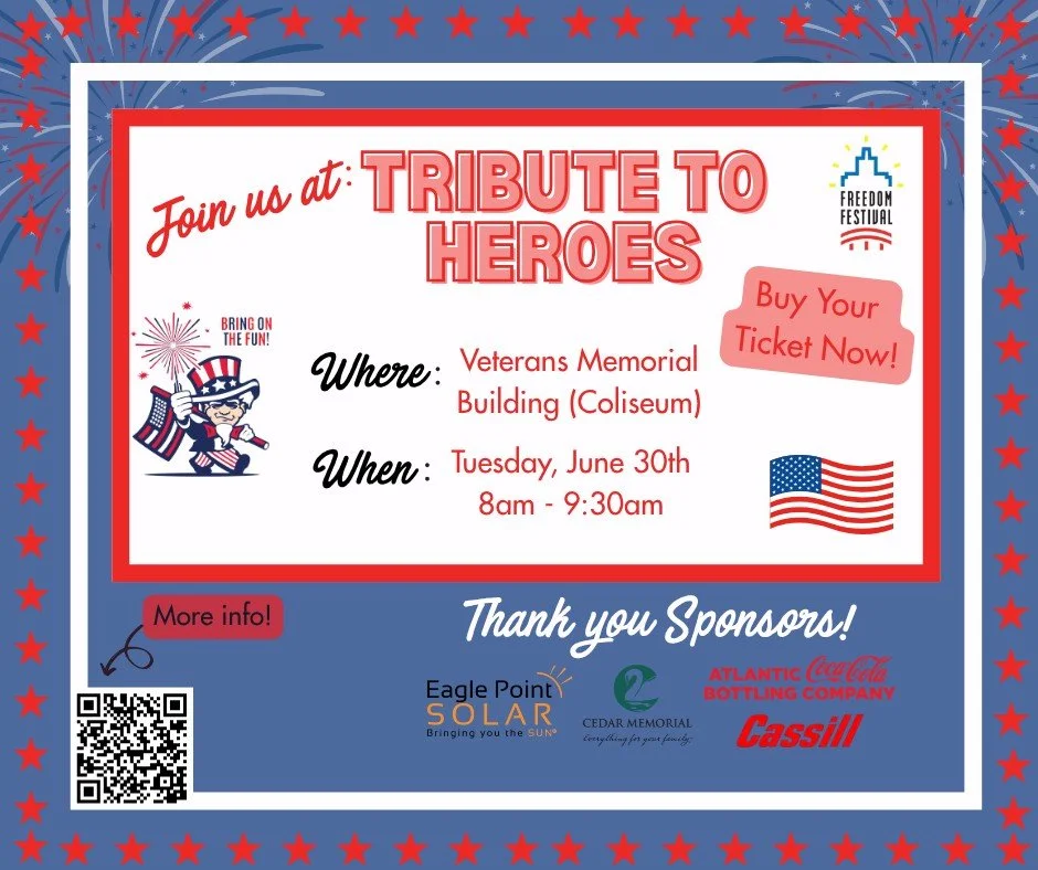 Join us for Tribute to Heroes as we come together to honor the incredible local heroes who make a difference in our community every day ❤️ From first responders to caring volunteers, this special event celebrates service, bravery, and compassion in a