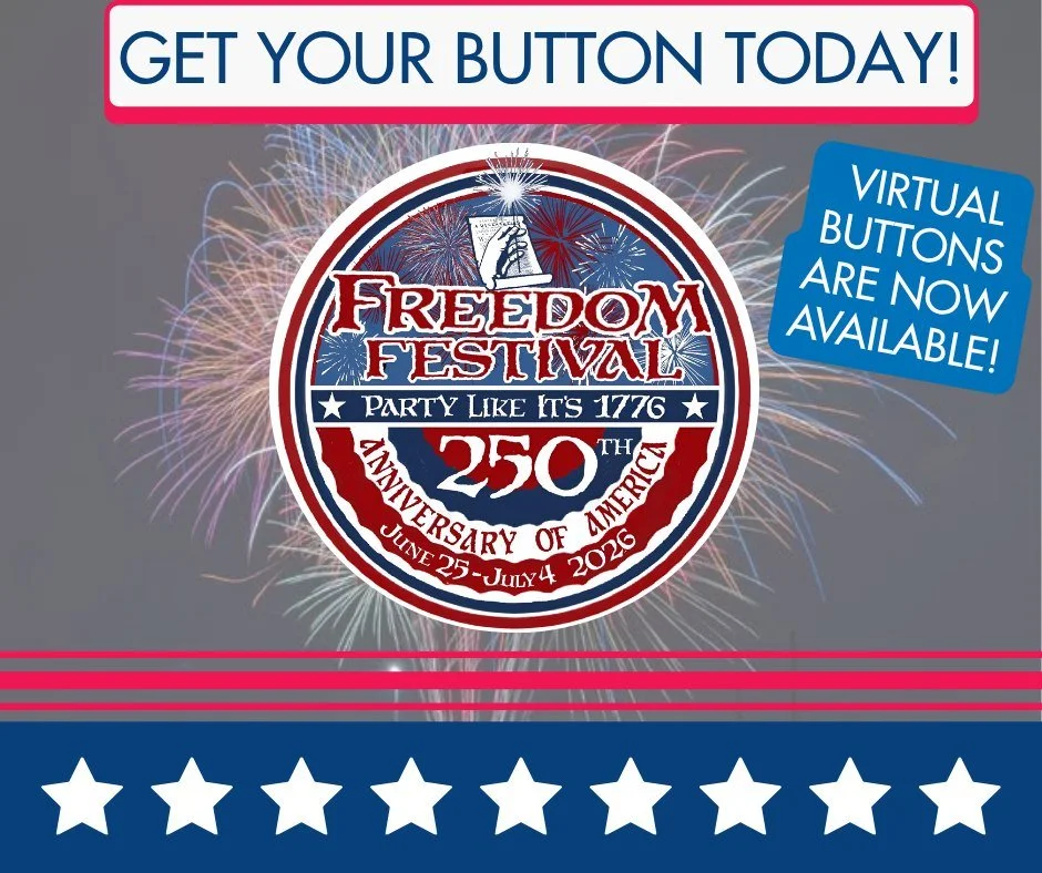 🎉 Get Your 2026 Freedom Festival Button Today!

Festival season is almost here, and getting your Freedom Festival Button has never been easier! For just $10, you can purchase your button online and enjoy access to all Freedom Festival events through