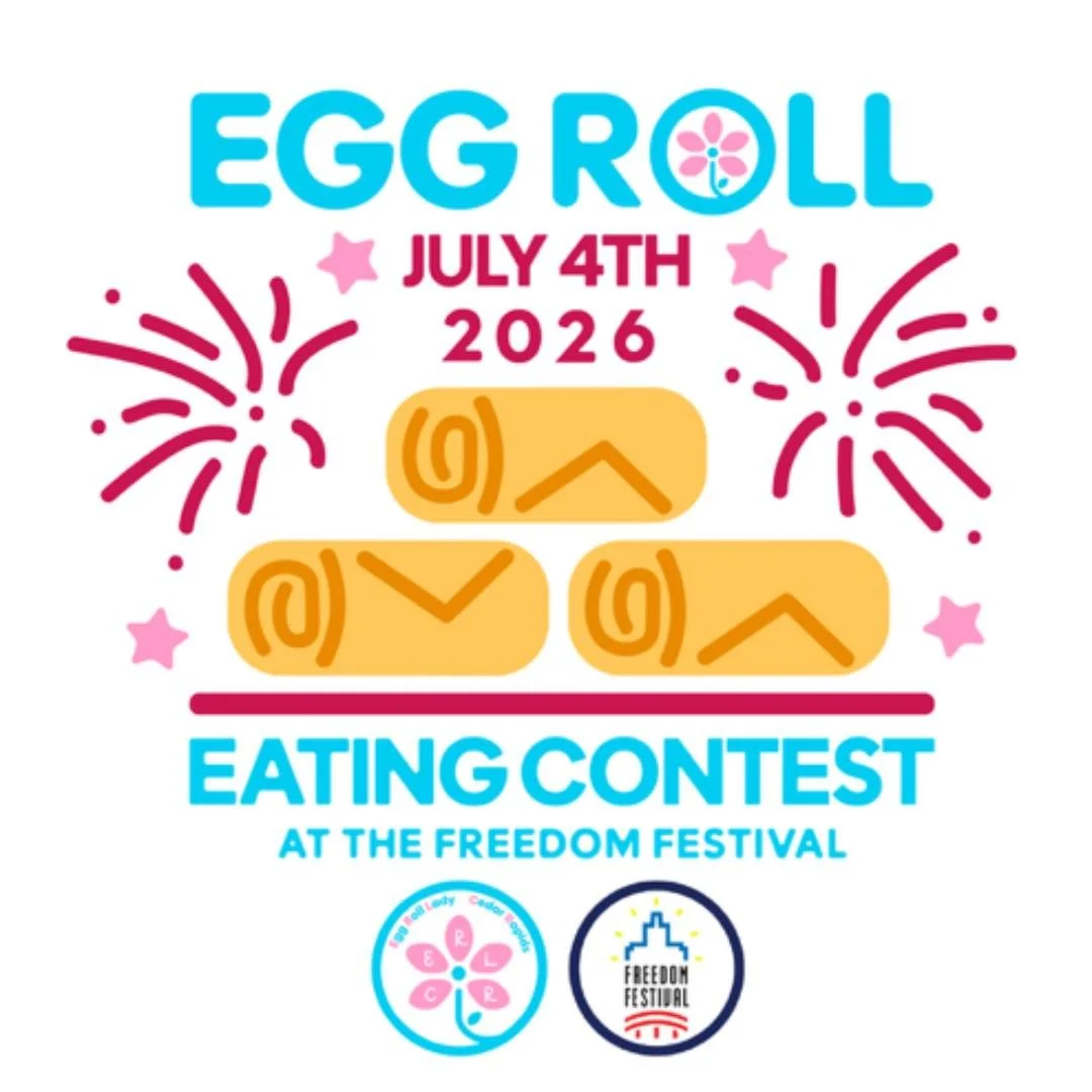🎇NEW THIS 4TH OF JULY!🎇

Think you have what it takes to be crowned the ultimate egg roll champion? In partnership with Egg Roll Lady CR, we're bringing a delicious new tradition to Celebration of Freedom with our FIRST-EVER Egg Roll Eating Contest
