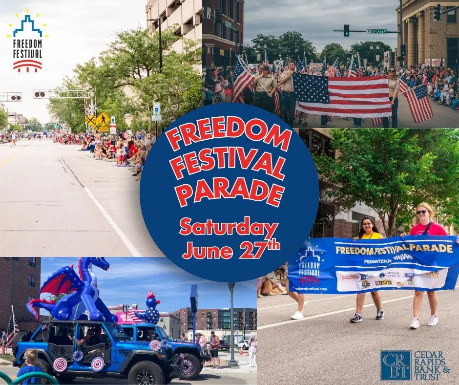 🎉The Parade Is Back and Better Than Ever!🎉

Join us as we celebrate America&rsquo;s 250th Birthday Bash at this year&rsquo;s Freedom Festival Parade!

Decorate your float, gather your crew, and show off your patriotic spirit as we honor this histor