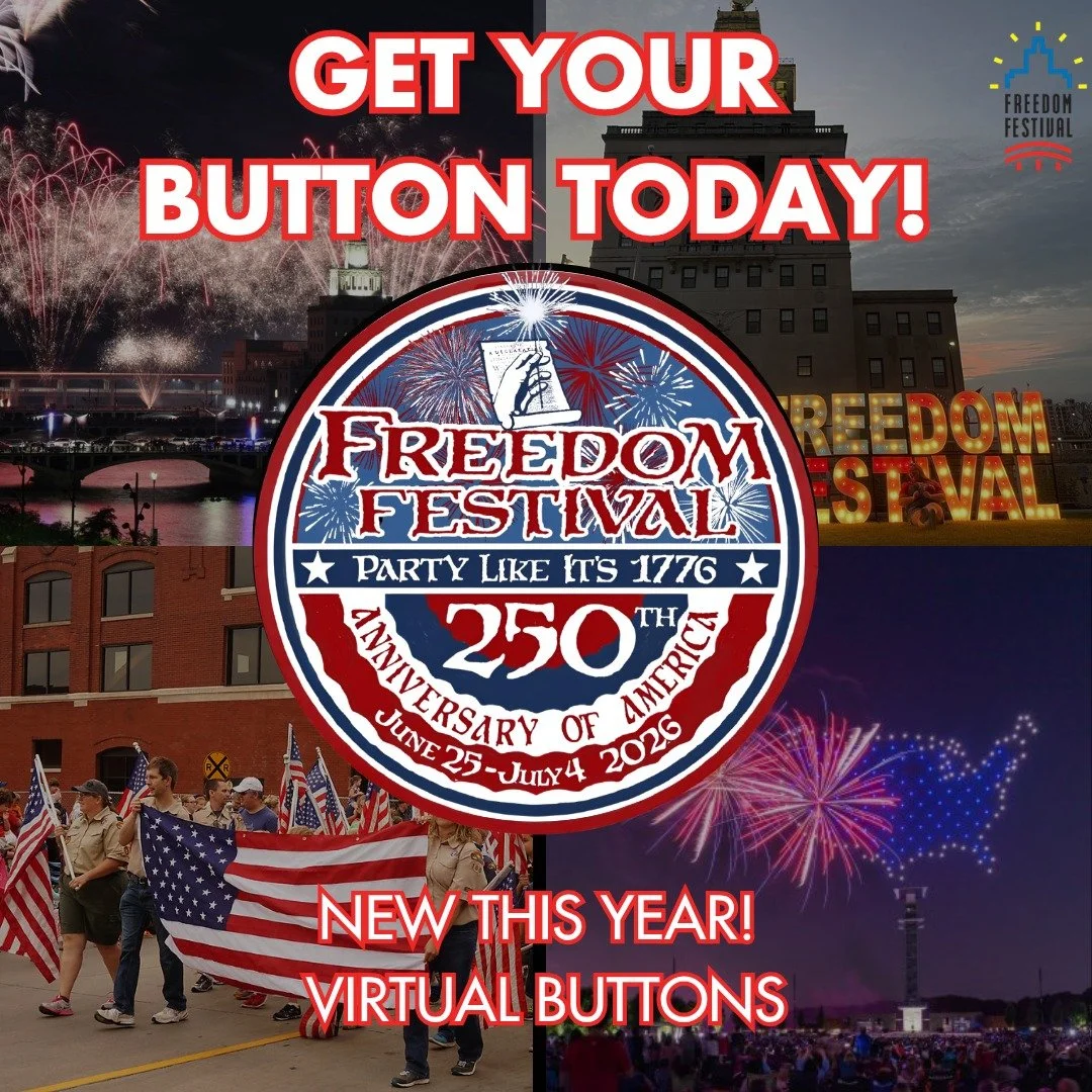 🎉 Get Your 2026 Freedom Festival Button Today! 🎉

For just a one-time purchase of $10, your Freedom Festival button unlocks FREE admission to all festival events throughout the season!

From family-friendly activities and community celebrations to 