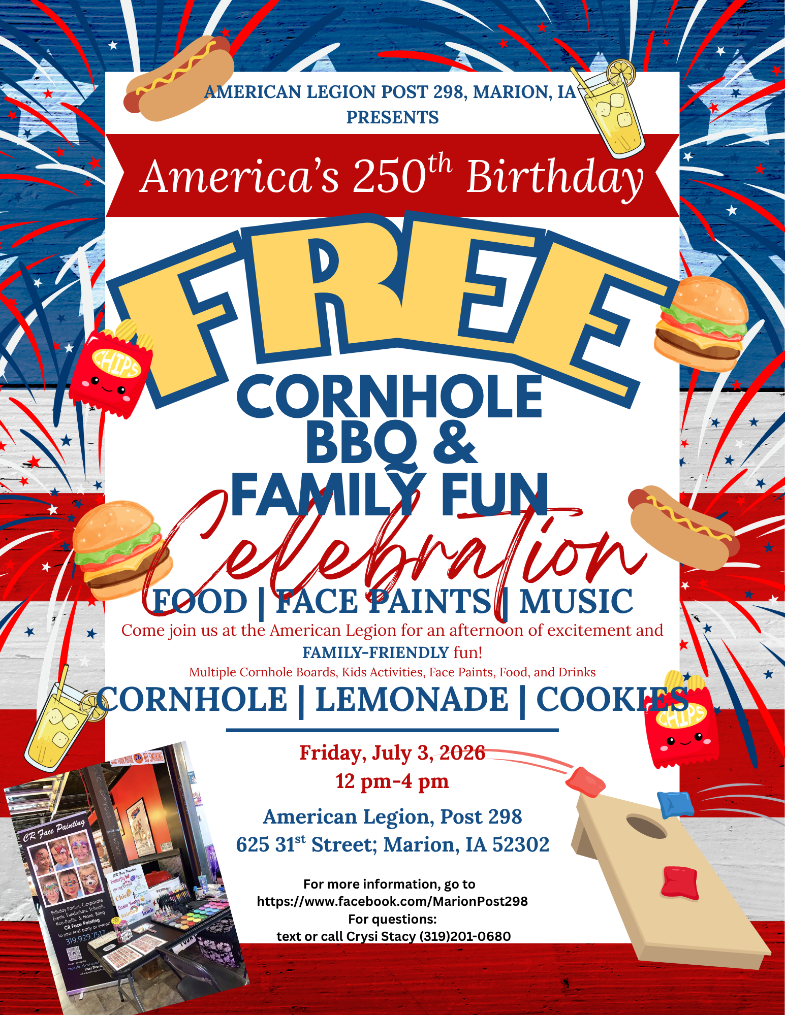 America’s 250th Birthday Celebration, American Legion (Post 298, Marion, IA)