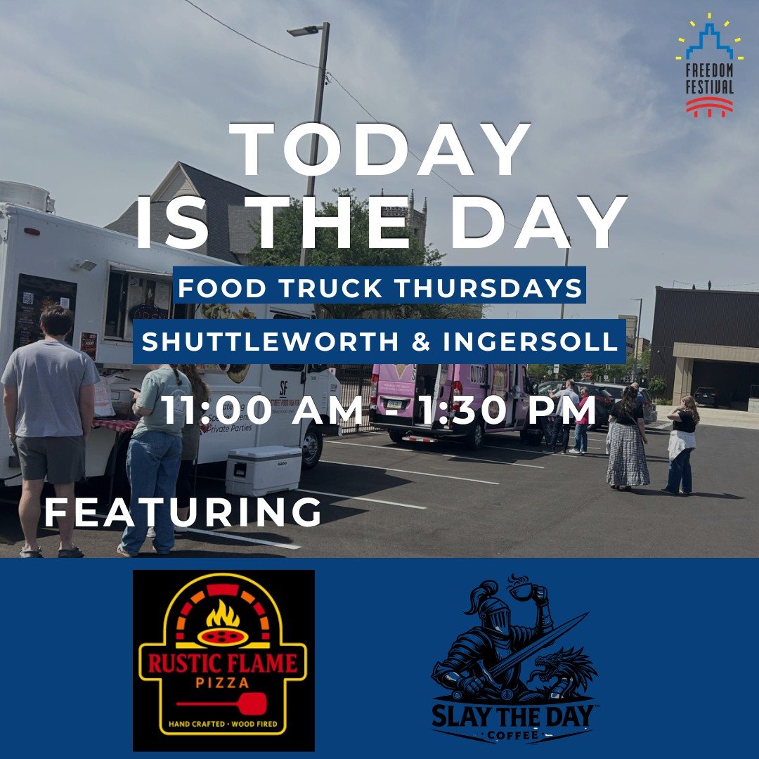 ☀️ It's Food Truck Thursday!

Take a break from the office and join us for lunch today from 11:00 AM &ndash; 1:30 PM at Shuttleworth &amp; Ingersoll, P.L.C. !

Today's lineup:
🍕 Rustic Flame Pizza 
☕ Slay The Day Coffee 

📍 235 6th St SE, Cedar Rap