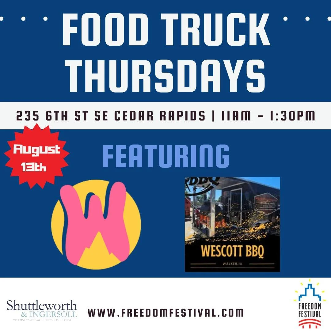 🌮🥤 We&rsquo;re back for another Food Truck Thursday!

Join us this Thursday for a delicious lunch featuring Wescott Barbecue  and Wilder Thirst! Grab your coworkers, bring your appetite, and stop by for great food and refreshing drinks. 😋

📍 Shut