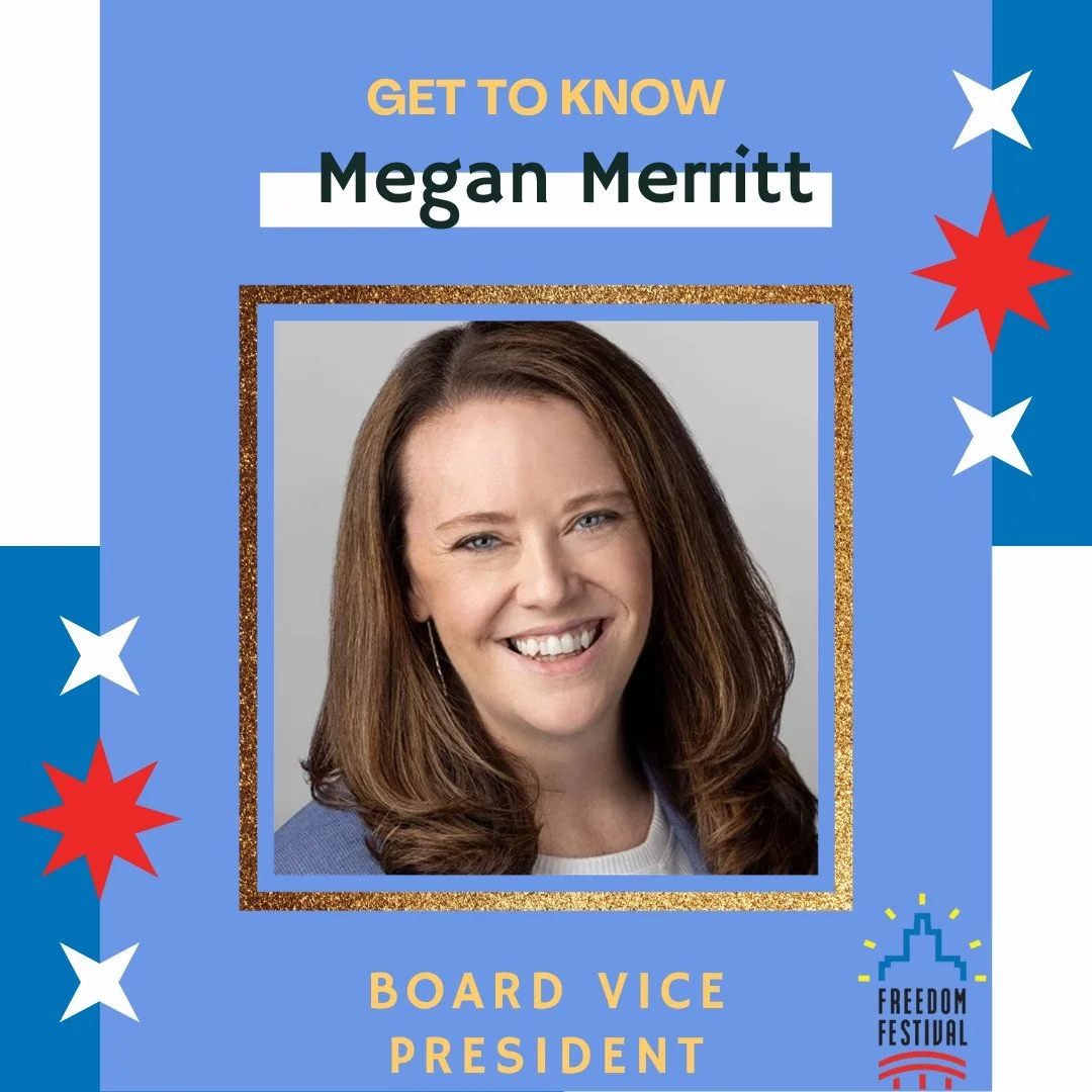 ✨ Our Meet the Board series continues! ✨

This week, we're excited to introduce Megan Merritt, Vice President of the Freedom Festival Board!

Get to know Megan a little better:

⭐ How long have you been on the board?
-"Since December 2022."