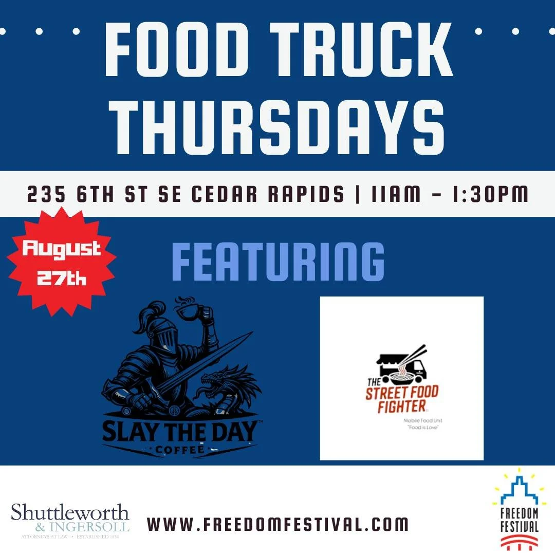 🚚 One last Food Truck Thursday! 🎉

We&rsquo;re wrapping up our Food Truck Thursday season with The Street Food Fighter Mobile Food Unit  and Slay The Day Coffee ! ☕🍴

Come enjoy one final Thursday lunch with us, grab something delicious, and help 