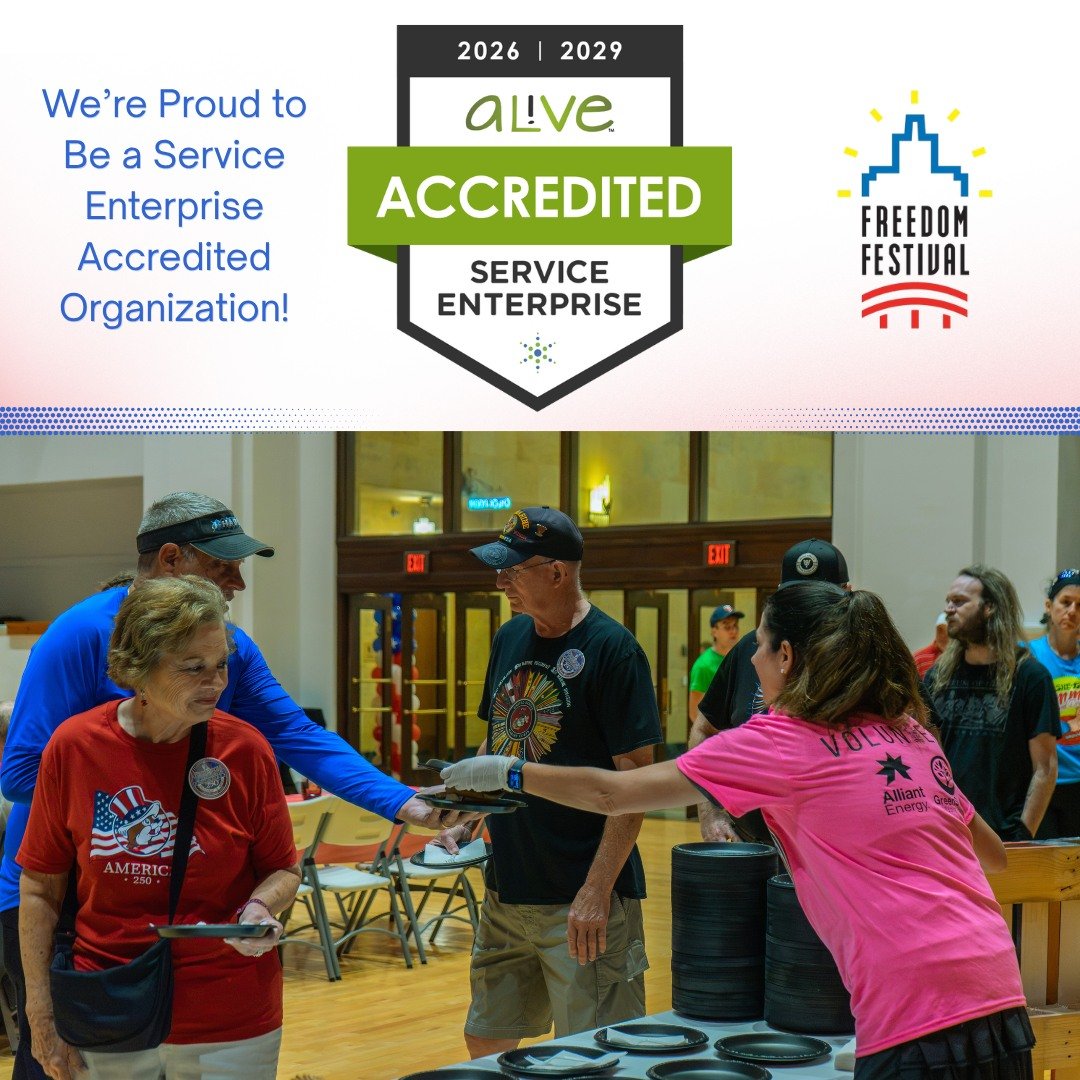 We&rsquo;re officially accredited! 🎉❤️💙

We&rsquo;re excited to share that the Cedar Rapids Freedom Festival has officially earned Service Enterprise Accreditation!

This recognition reflects our commitment to maintaining high standards in strategi
