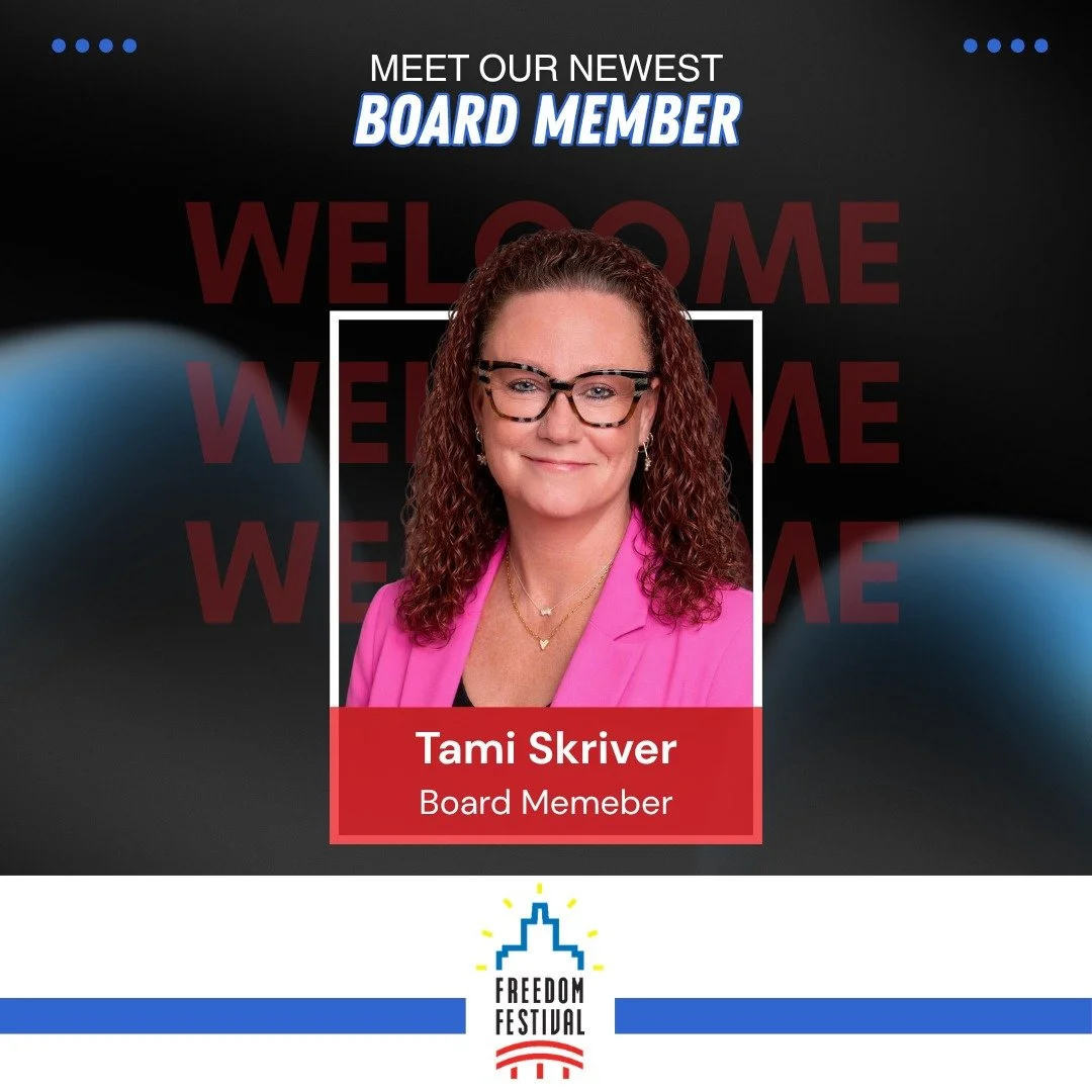 Help Us Welcome Our Newest Board Member! ❤️🤍💙

We're excited to introduce Tami as one of the newest members of the Freedom Festival Board of Directors!

✨ A little about Tami:
She works for Transamerica and is also a coach for the Prairie High Scho