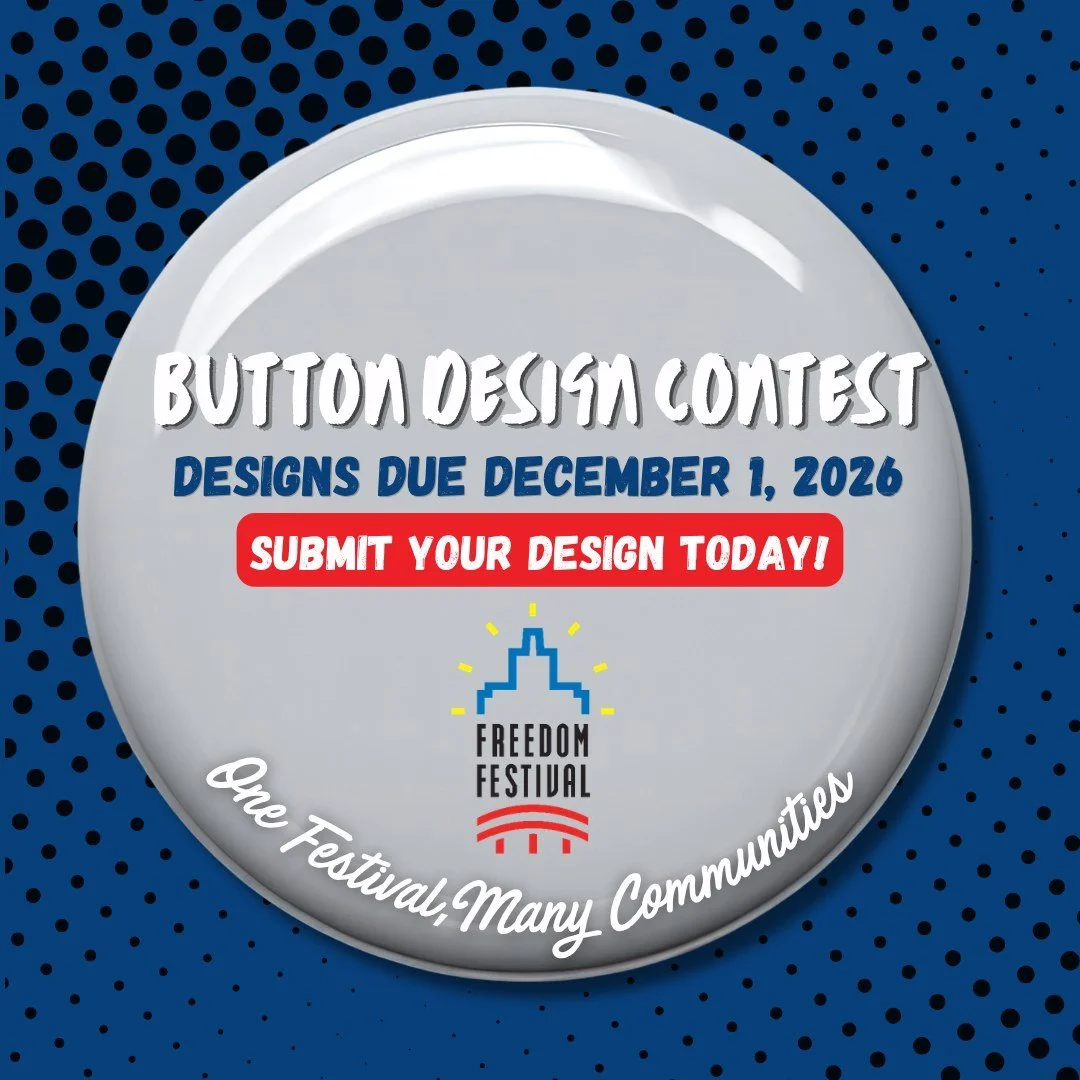 🎨 YOUR ARTWORK COULD BE THE FACE OF THE 2027 FREEDOM FESTIVAL! ❤️🤍💙

Have you started working on your 2027 Freedom Festival Button Design Contest submission yet? 👀

We're looking for creative, original designs that bring this year's theme, "